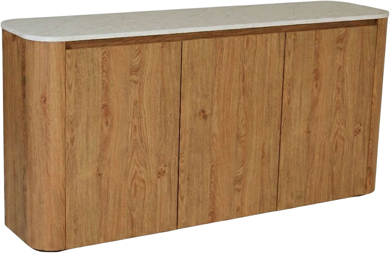 Jahnke Sideboard "TRESOR SB 150" Sideboard, Marmor Look, grifflose Optik, 3 Türen, Breite:150 cm