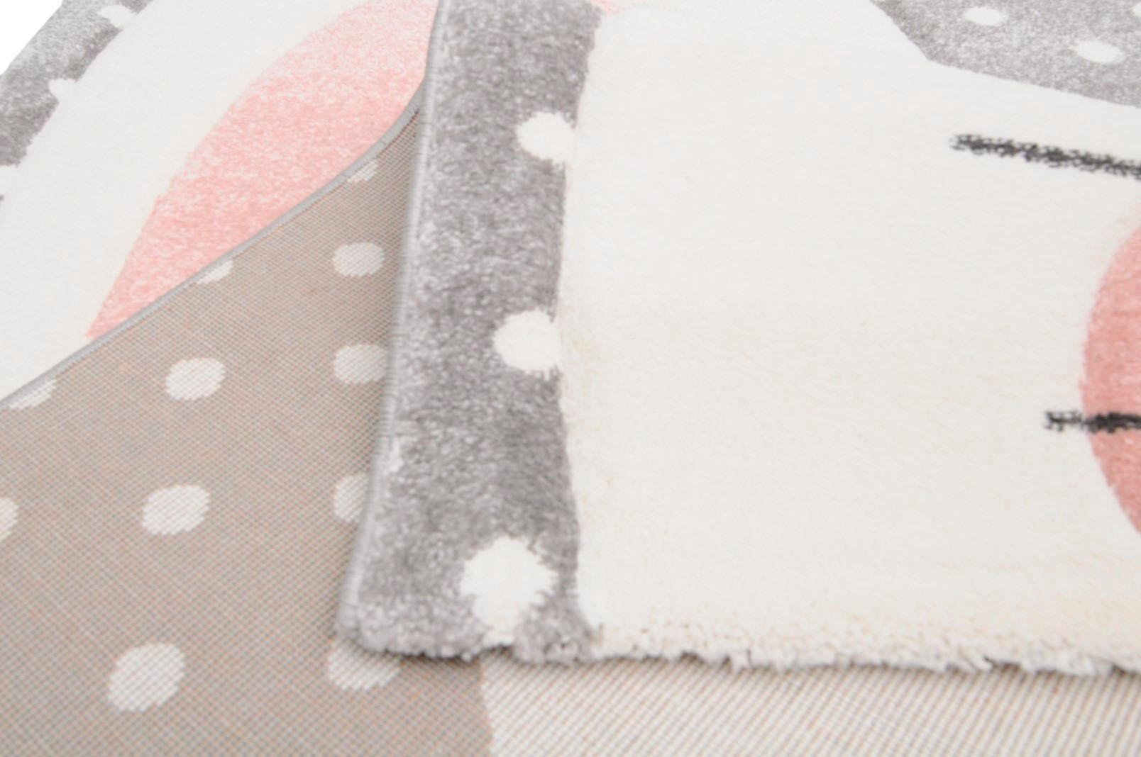 merinos Kinderteppich »Pastel Kids«, rechteckig, 13 mm Höhe, Hasen Motiv, handgearbeiteter Konturenschnitt, Kinderzimmer