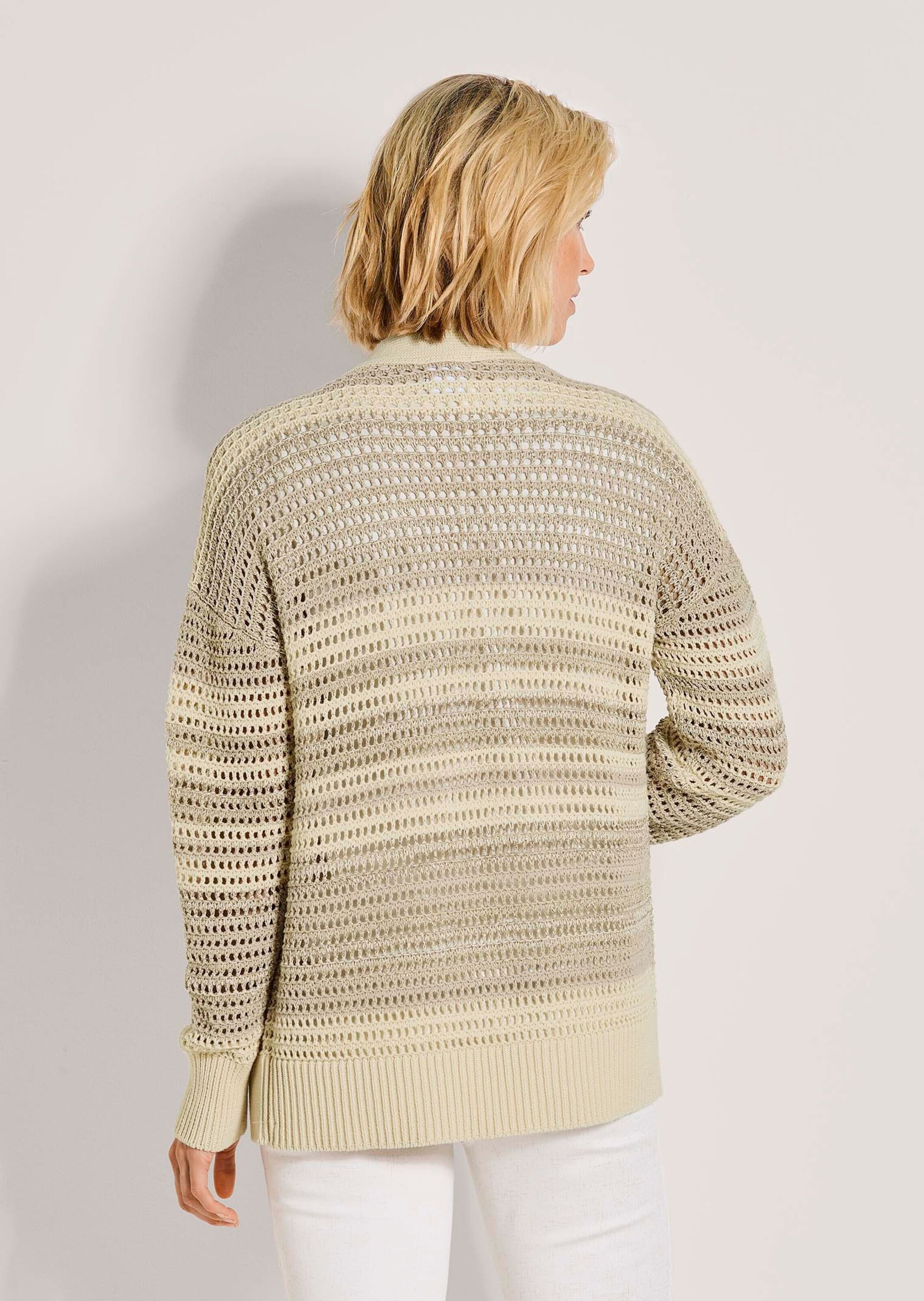 MADELEINE Strickjacke »Strickjacke Eleganter Ajour-Cardigan mit Glanzgarn« Ajour