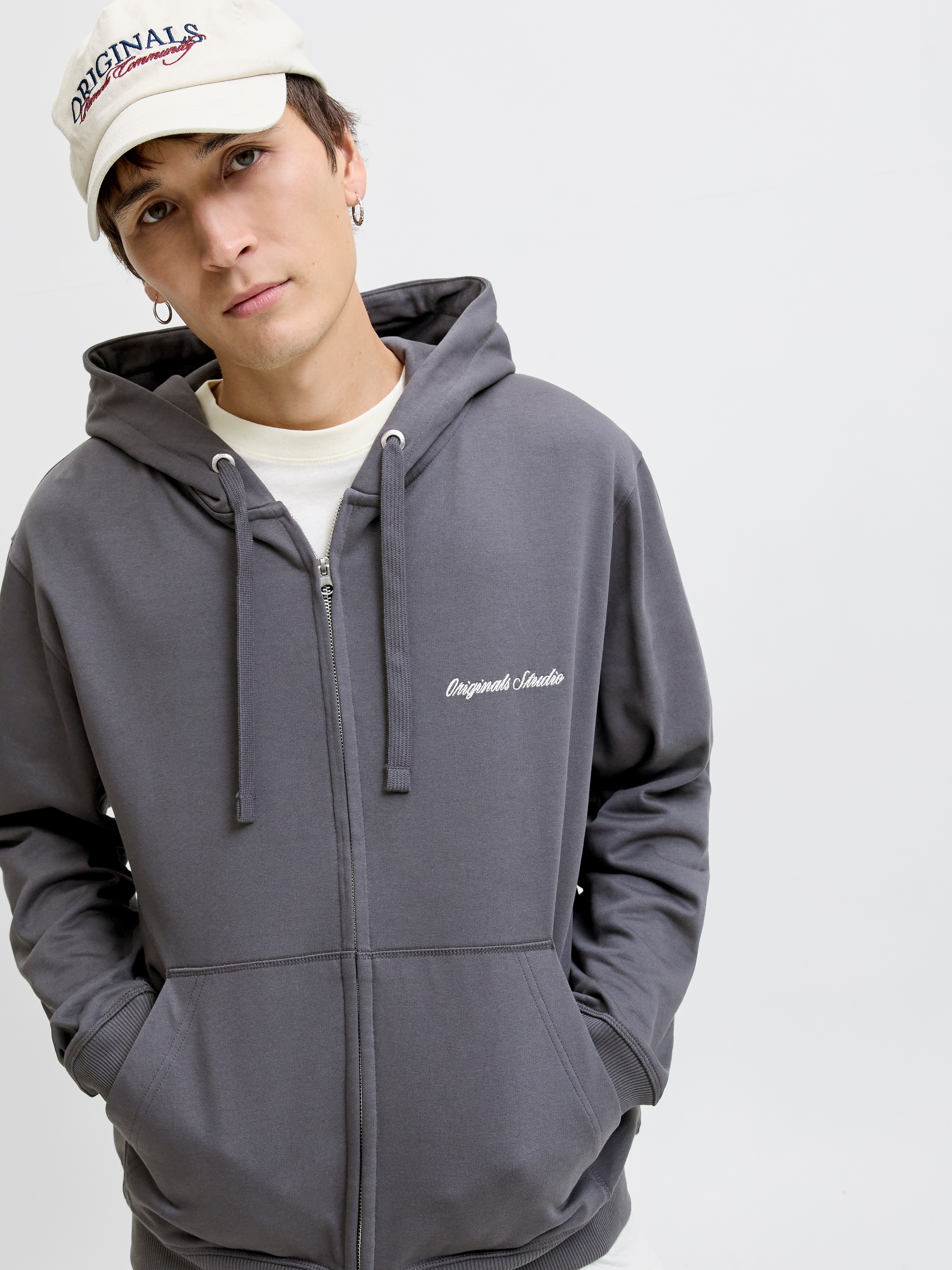 Jack & Jones Kapuzensweatshirt "JORNORREBRO EMB SWEAT ZIP HOOD NOOS" mit St günstig online kaufen