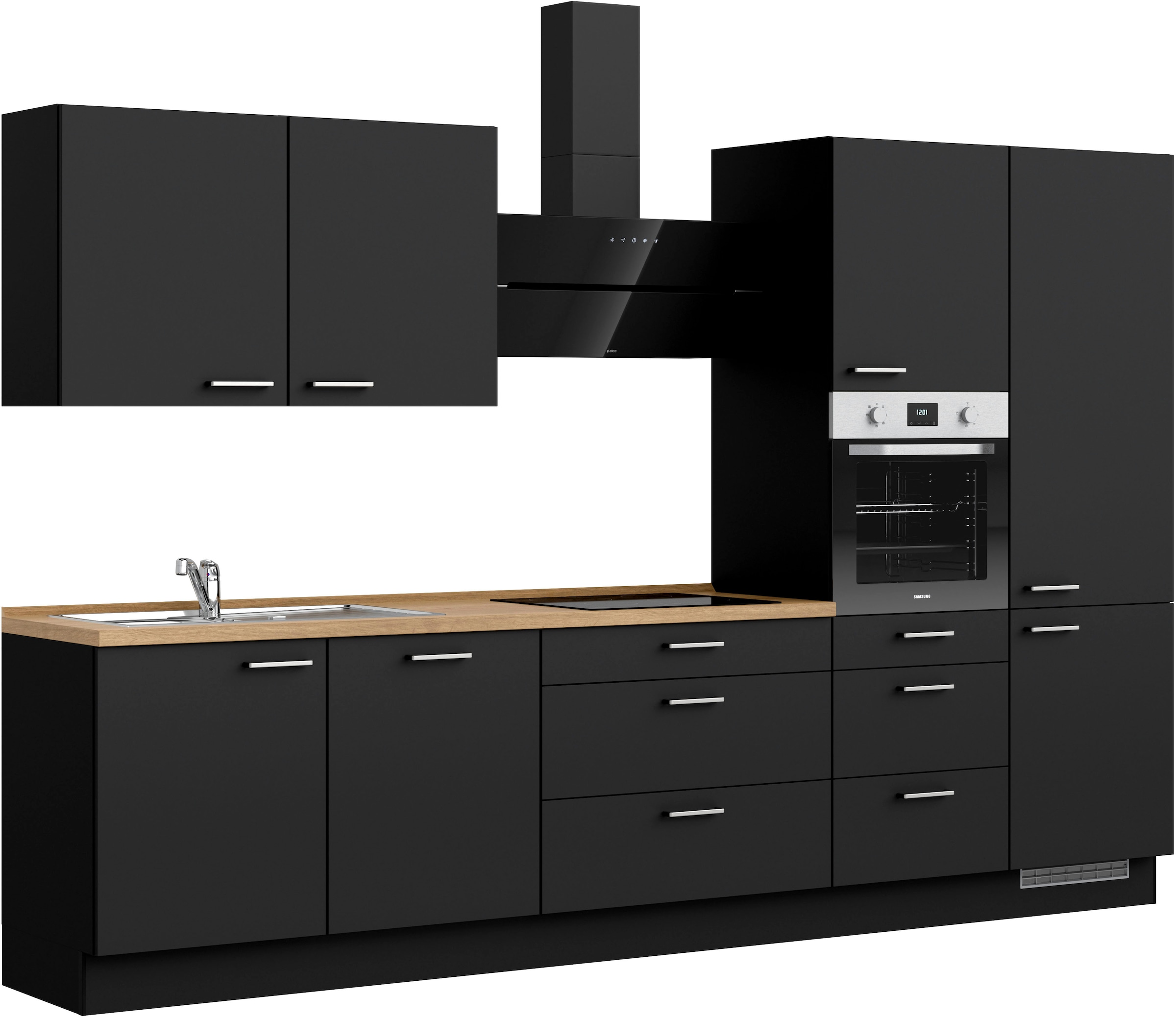 nobilia® Küchenzeile »"Touch II"«, vormontiert, Ausrichtung wählbar, Breite 330 cm, wahlw. mit E-Geräten