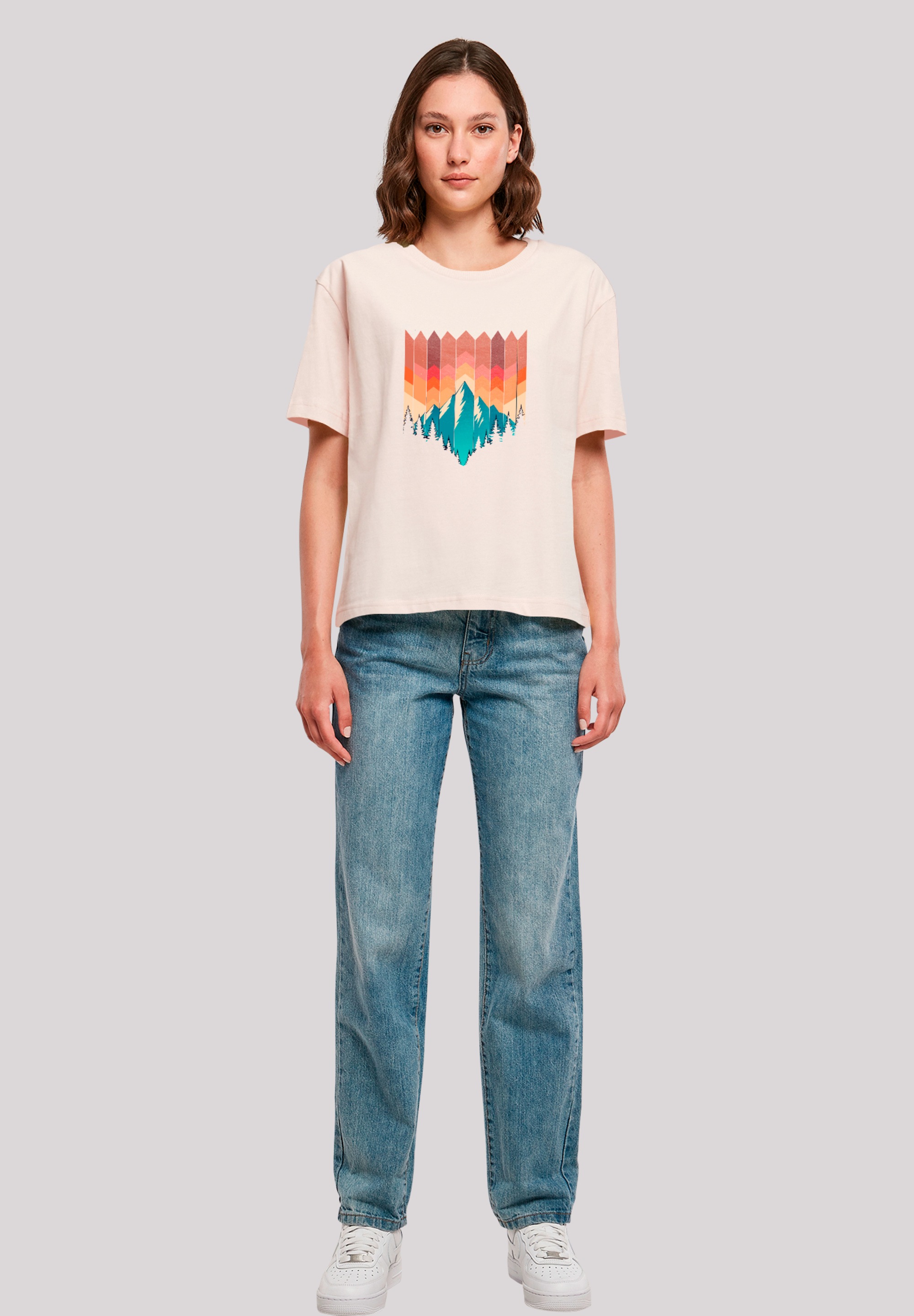 F4NT4STIC T-Shirt »Berg Sonnenuntergang Geometrisch«, Premium Qualität