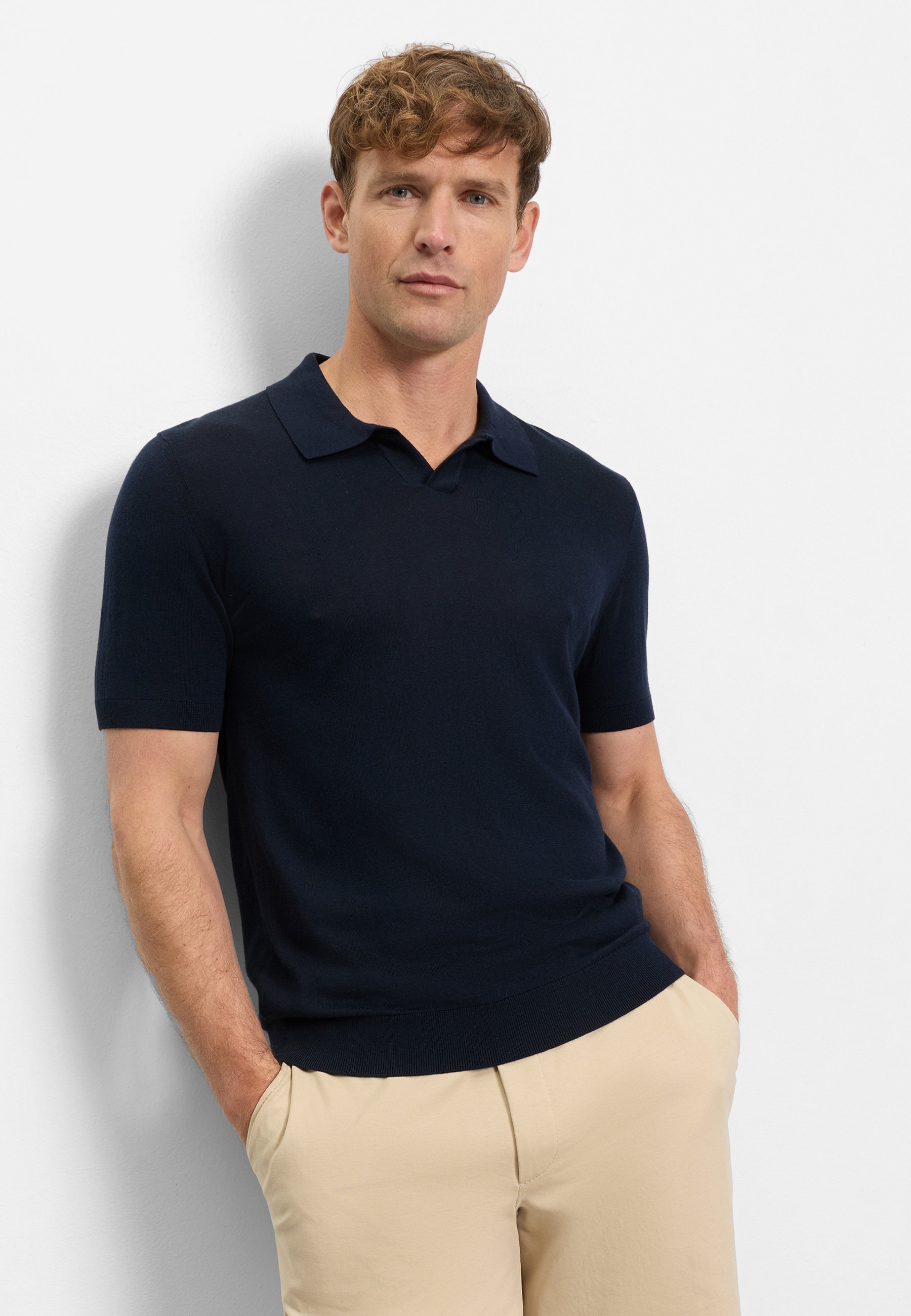 OLYMP Poloshirt "OLYMP Casual Strick, Polo"