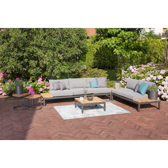 Siena Garden Gartenlounge-Set »Alvida«, (Set, 15 tlg.), best. aus 2 Sofas,  1 Ecksofa, 1 Tisch und 12 Kissen | BAUR