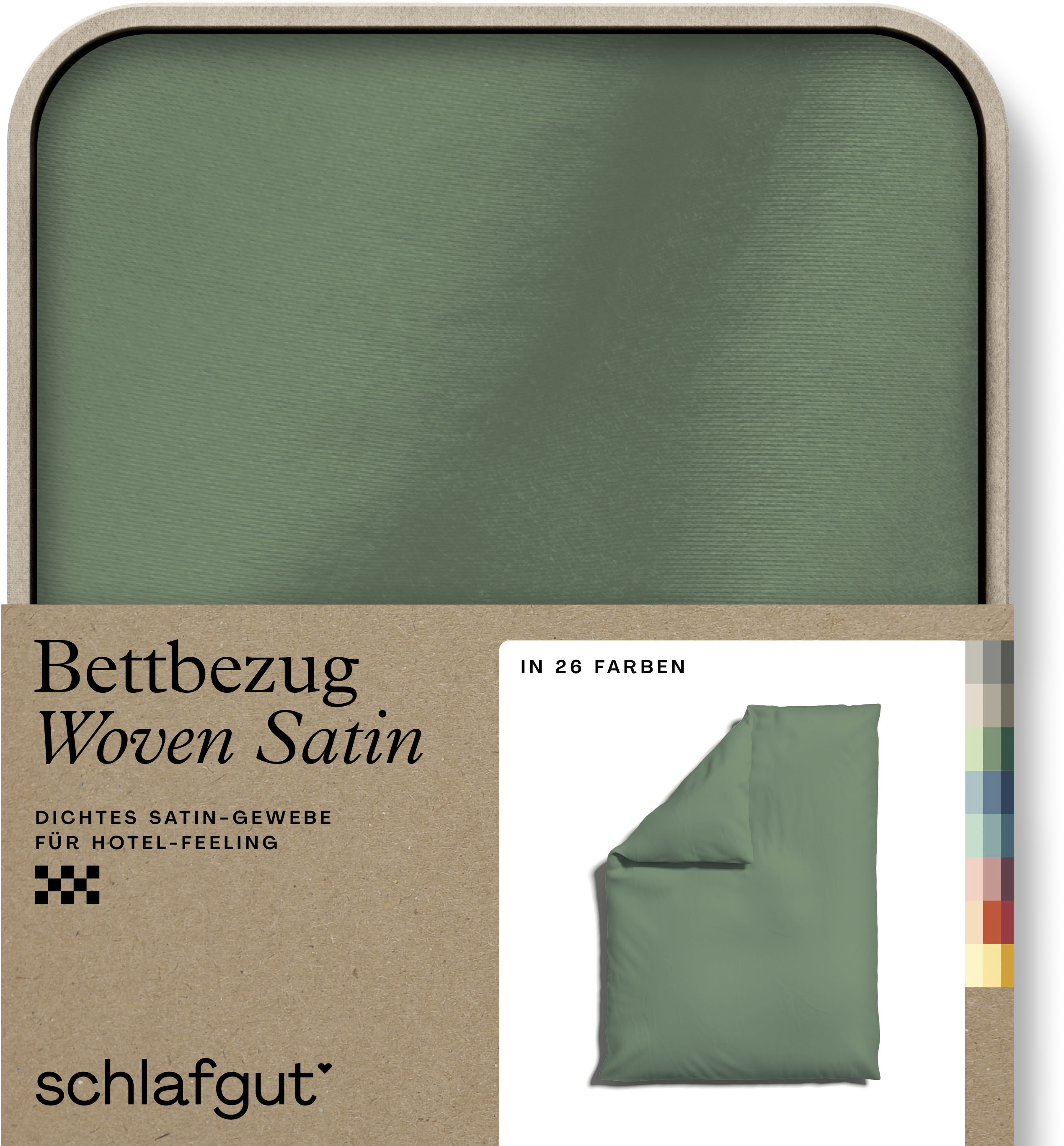 Schlafgut Bettbezug "Premium Woven Satin, 100% Baumwolle, Fadendichte 300TC" besonders dicht gewebt, Mix & Match: passender Kissenbezug erhältlich
