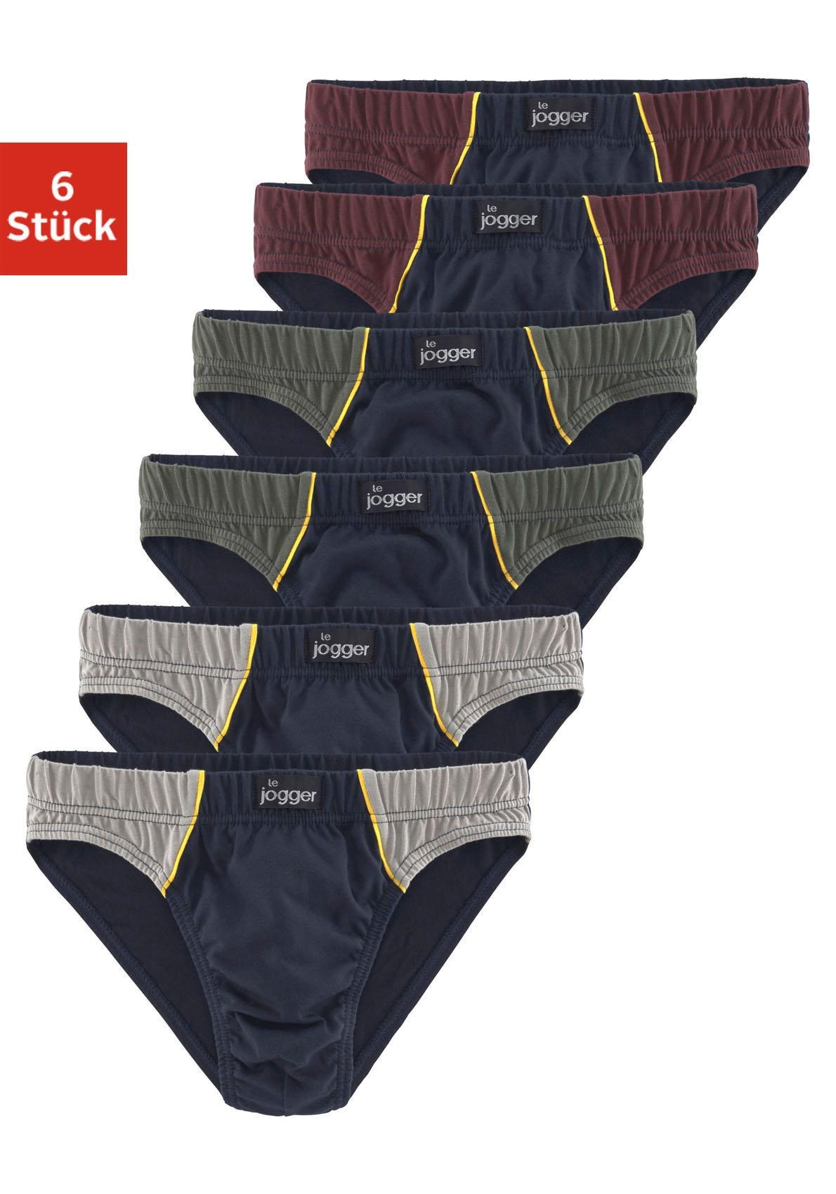 le jogger Slip Packung, 6 Stk. mit kontrastfarbenen Highlights