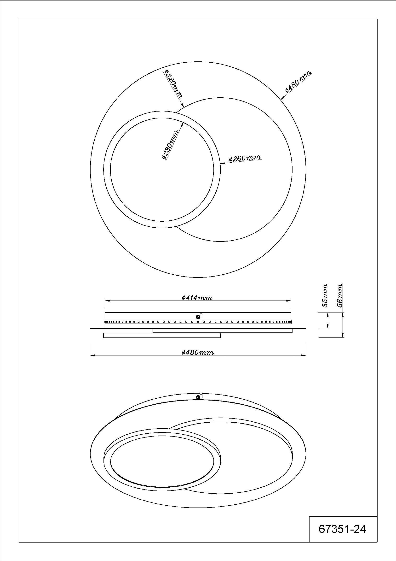 GLOBO LIGHTING Deckenleuchte »KORY« LED-Modul 1 Stk. Warmweiß Deckenlampe Wohnzimmer-Leuchte Schlafzimmer-Leuchte Flur Küche