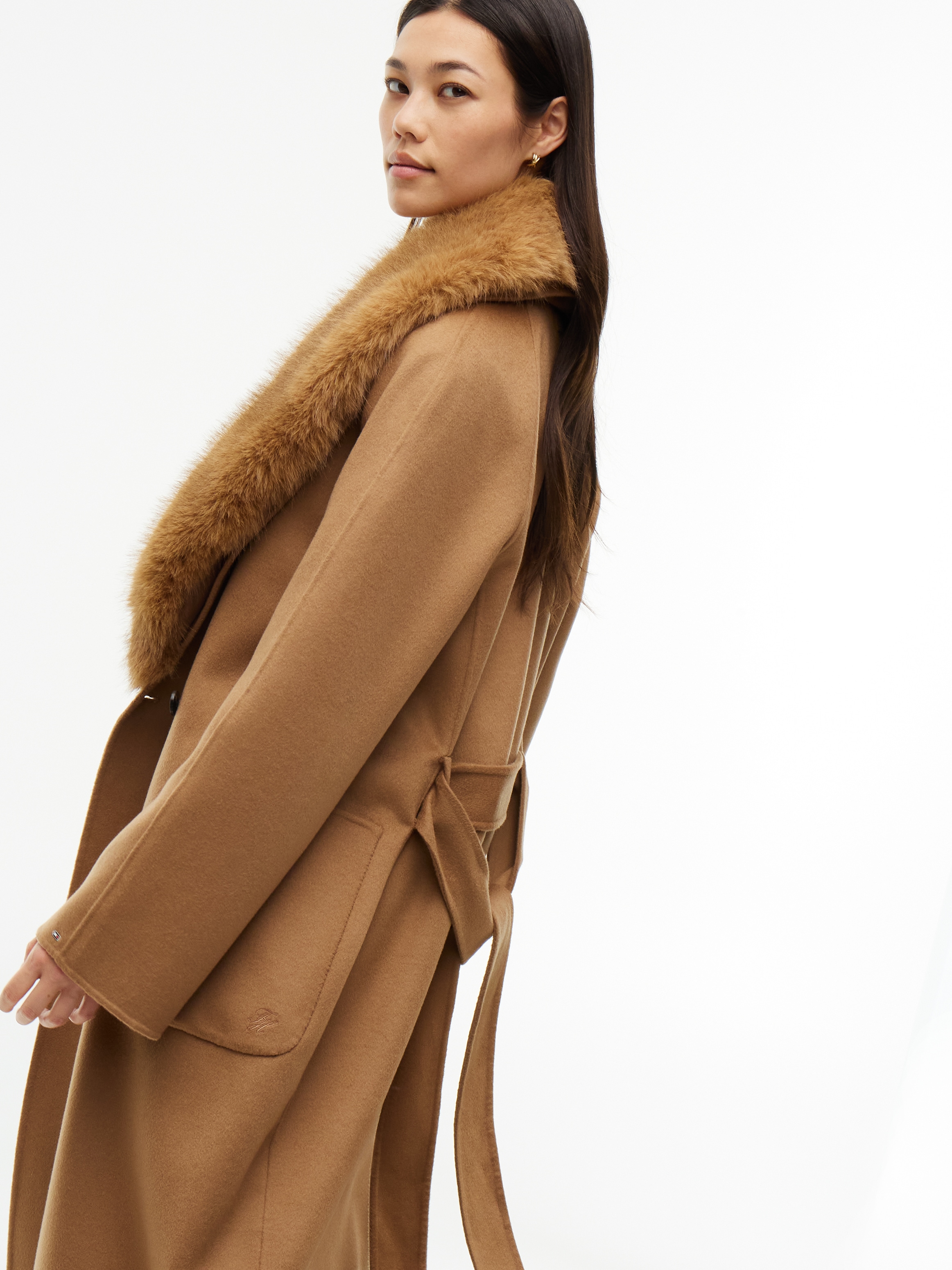 Tommy Hilfiger »DF WOOL REG BELTED COAT« Materialmix, mit Wolle