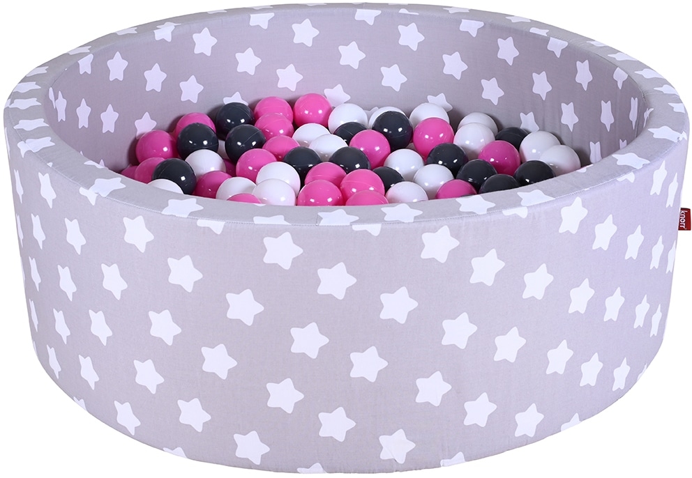 Bällebad »Soft, Grey White Stars«, mit 300 Bällen creme/Grey/rose; Made in Europe