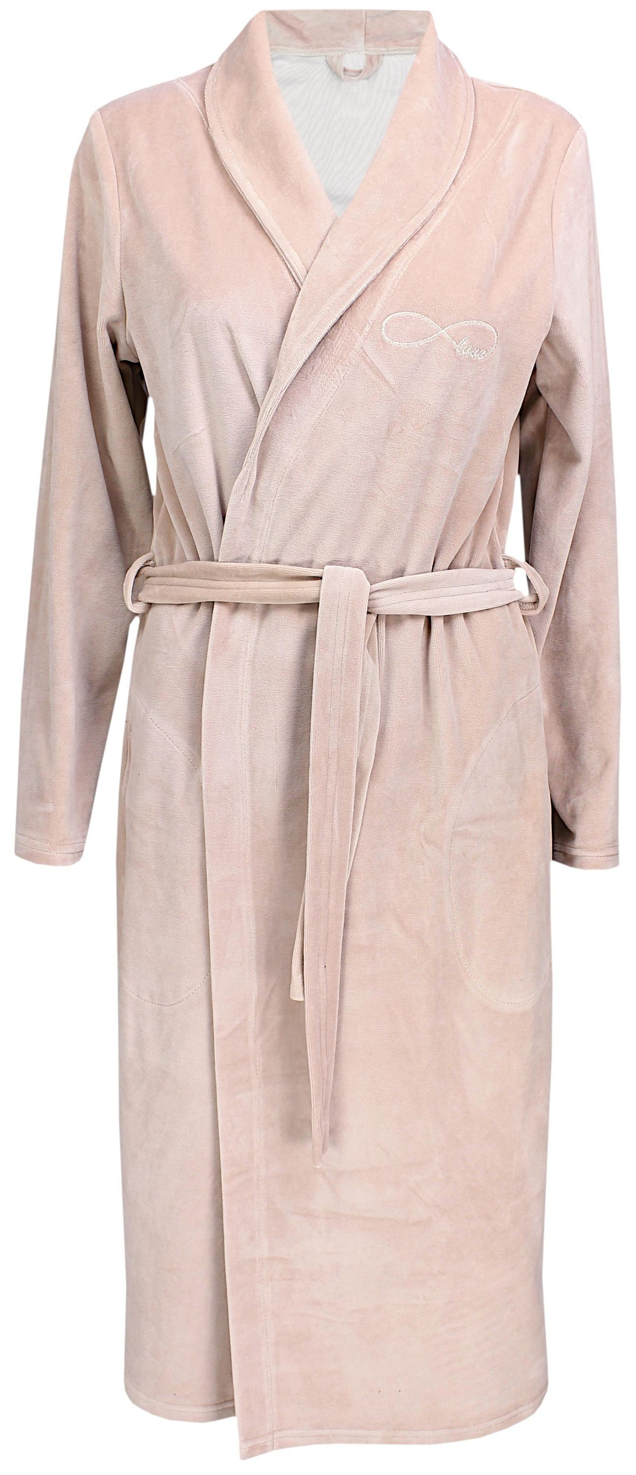 AQUARTI Damenbademantel »Bademantel Bamen Bademantel mit Schalkragen aus Velours«