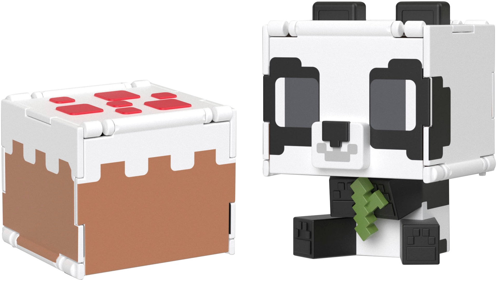 Mattel® Actionfigur »Minecraft Flippin’ Figs 2in1 - Panda + Cake«