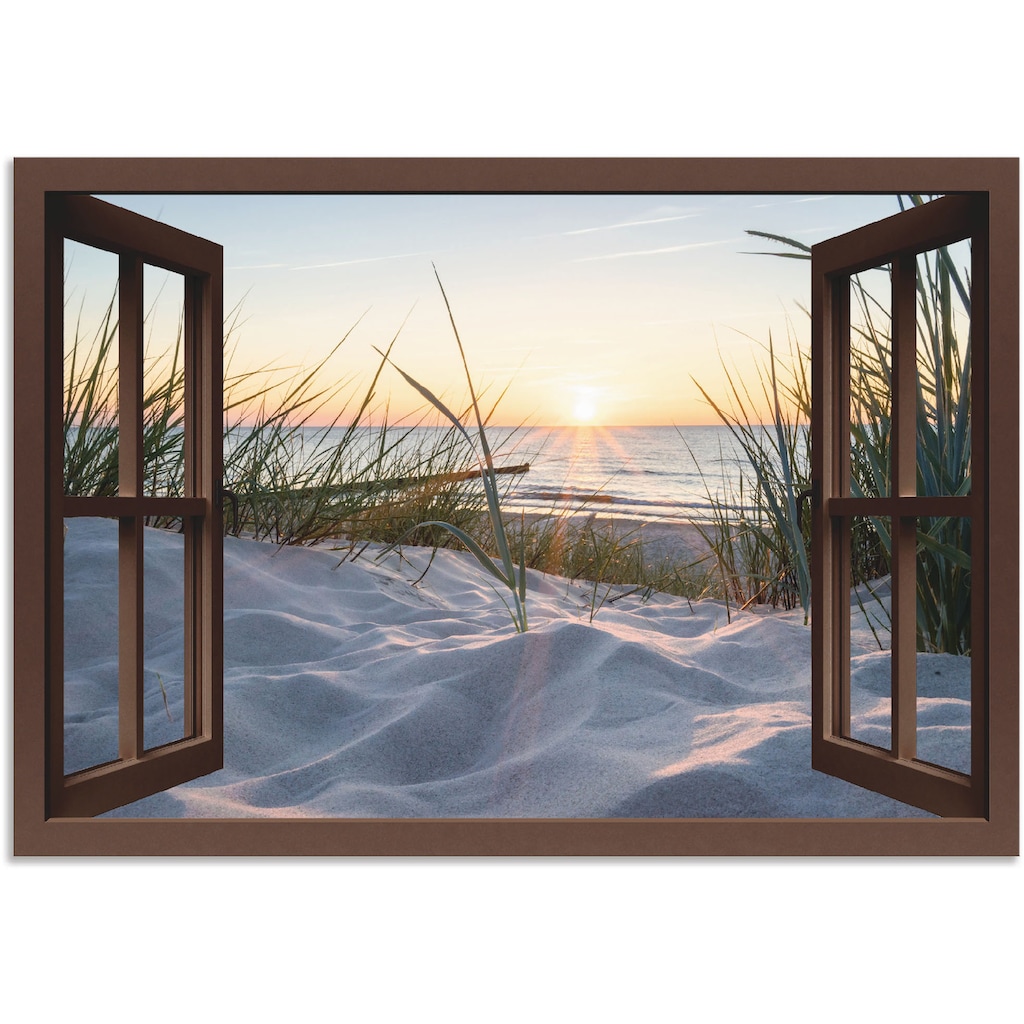 Artland Wandbild »Ostseestrand durchs Fenster«, Meer Bilder, (1 St.)