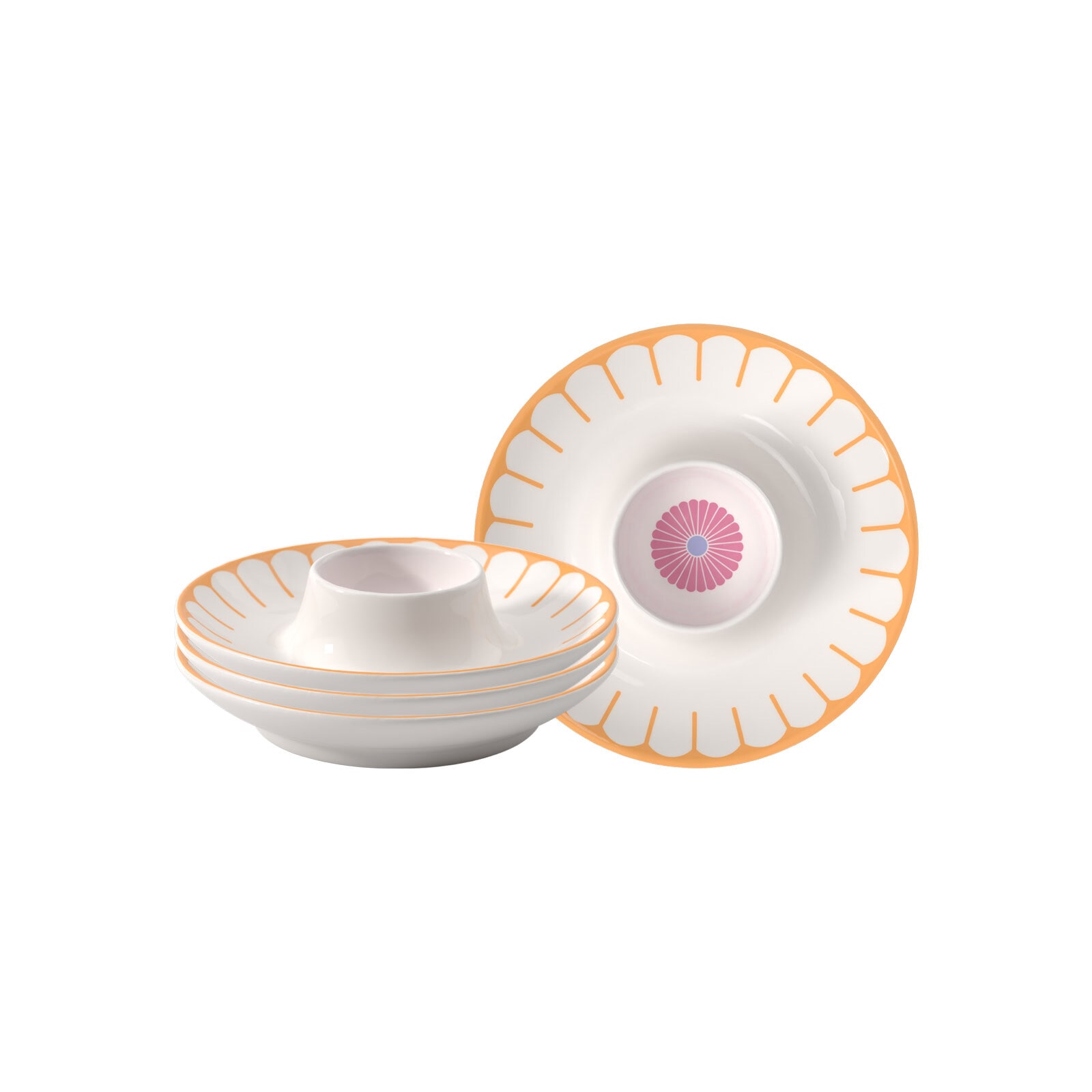 Villeroy & Boch Eierbecher "Eierbecher Fleur Couleur ø 11,6 cm 4er Set bunt" Spülmaschinenfest, Mikrowellensicher