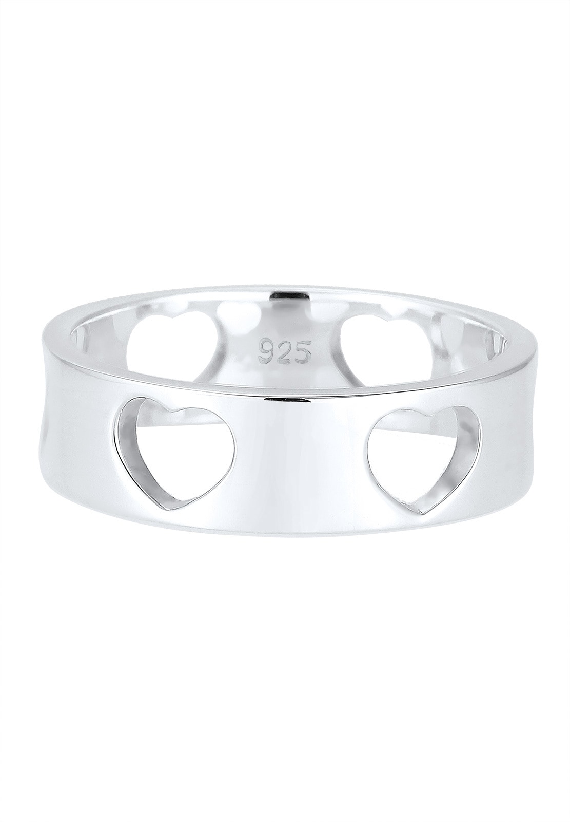 Elli Fingerring »Herz Liebe Cut Out Bandring 925 Silber Loreena«