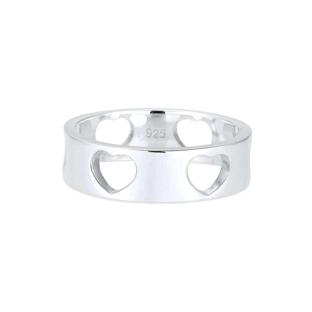 Elli Fingerring »Herz Liebe Cut Out Bandring 925 Silber Loreena«