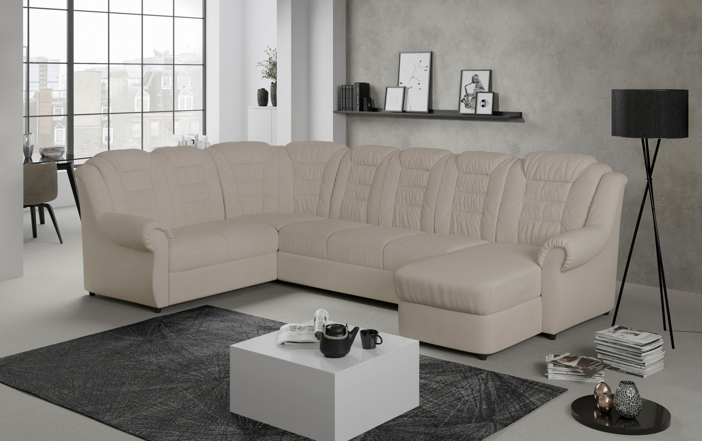 Home affaire Wohnlandschaft "Boston U-Form" mit hoher Rückenlehne, wahlweis günstig online kaufen