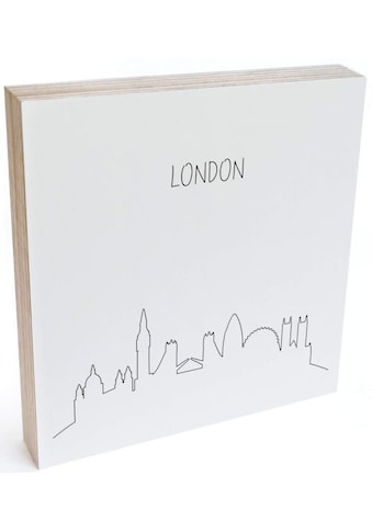 Wall-Art Holzbild »Tischdeko Skyline London Out...