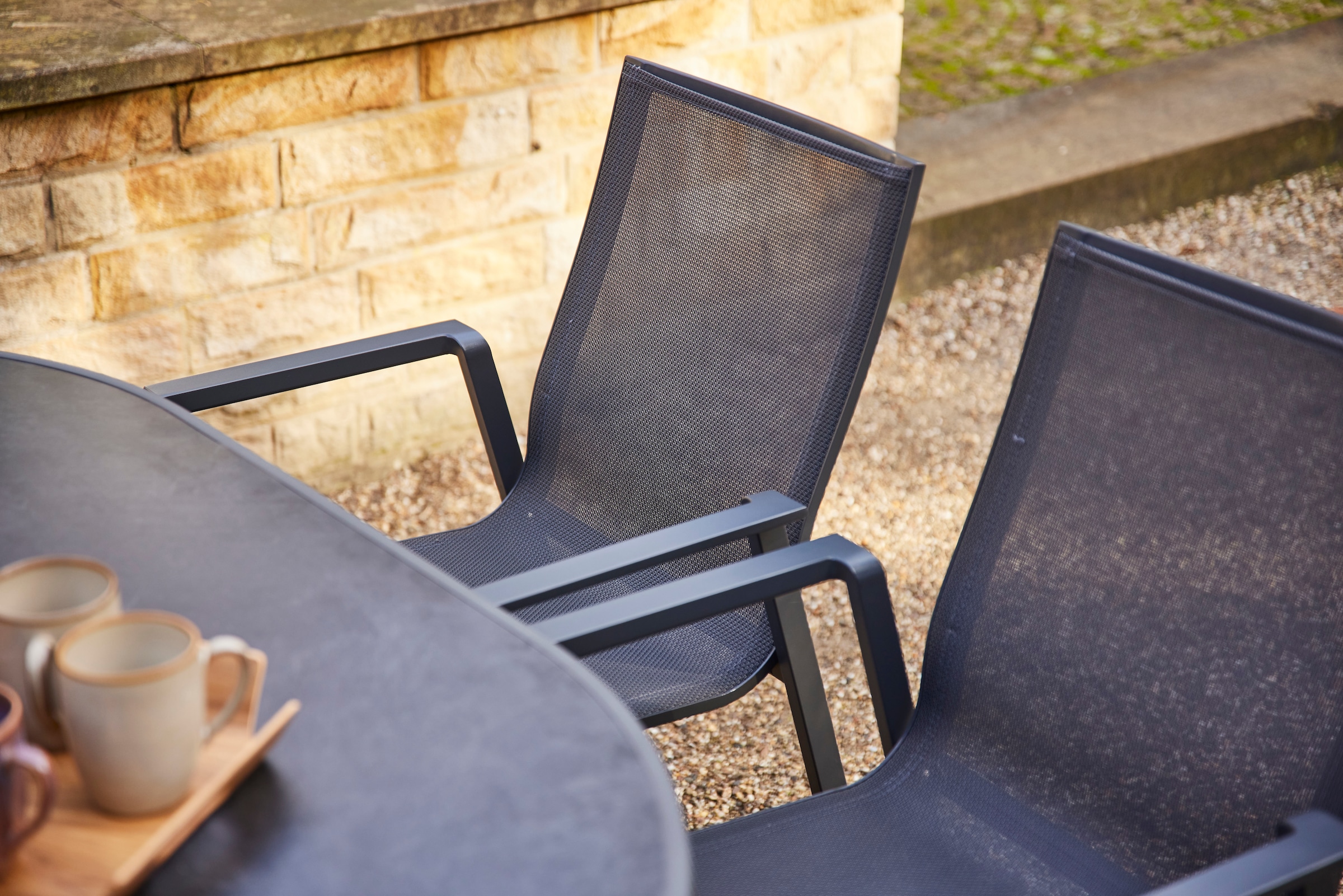 Siena Garden Gartensessel »RENO Stapelsessel« Gestell aus Aluminium, Ranotex® Bezug