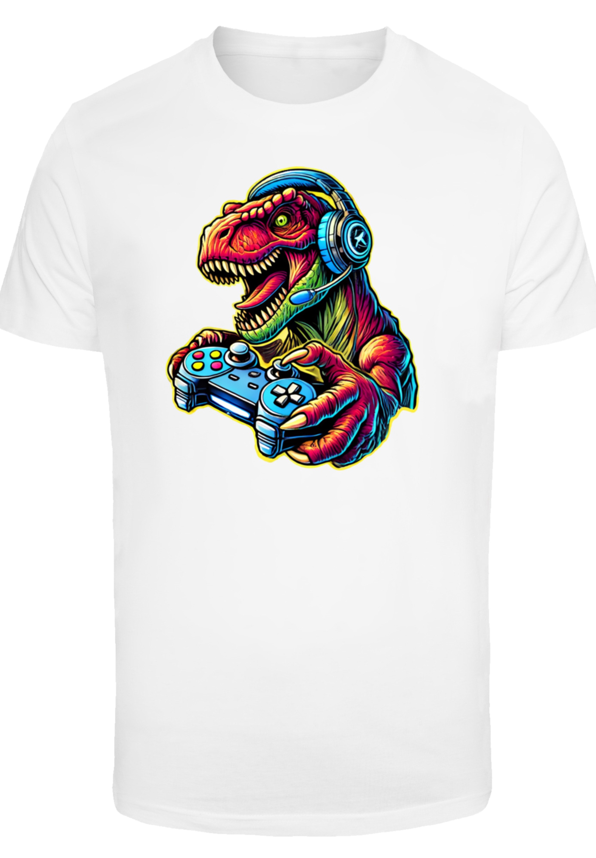 F4NT4STIC T-Shirt »Dinosaurier Gamer« Premium Qualität