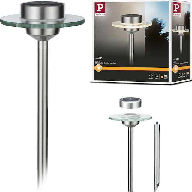 Paulmann LED Gartenleuchte »Solarspieß Ufo IP44 LED 1x0,2W Edelstahl/Klar  Edelstahl/Glas«, 1 flammig-flammig kaufen | BAUR