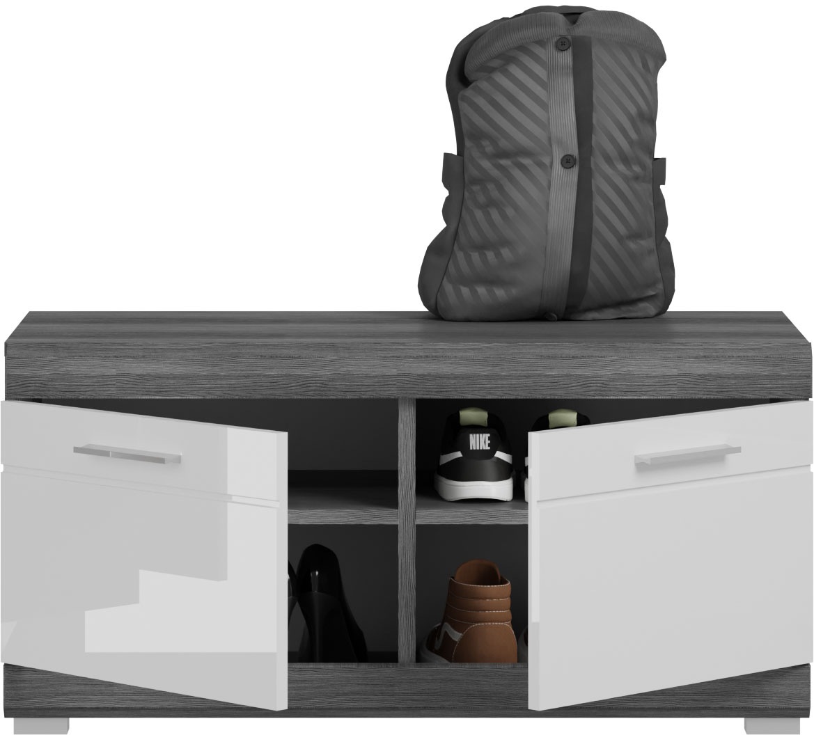INOSIGN Garderoben-Set »Siena, Fronten mit hochwertiger Rillenfräsung, 3-teilig,bestehend aus:«, (Komplett-Set, 3 St.), Scout Garderobenkombination 3-tlg., Flur, Diele