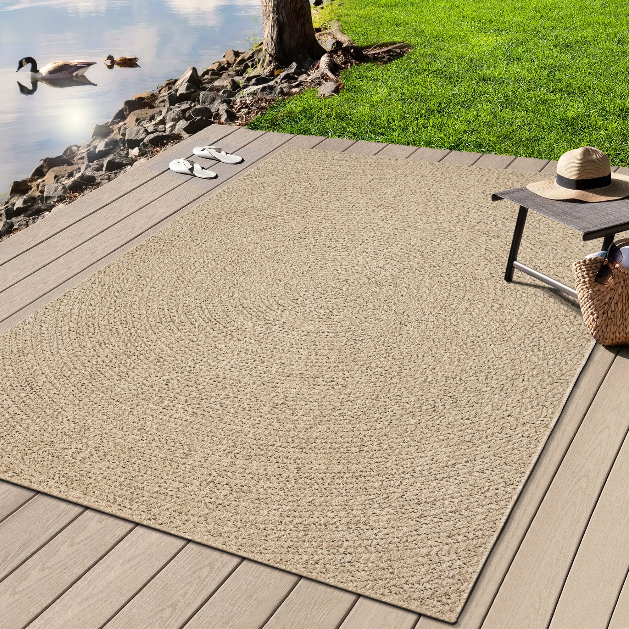 merinos Teppich "Kenzy" rund 10 mm Höhe robuster In- und Outdoor Teppich im günstig online kaufen