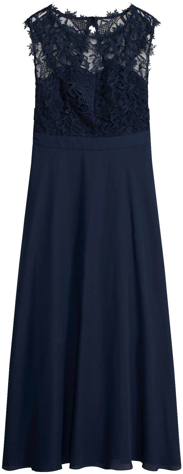 bonprix Maxikleid »Maxikleid mit Spitze« für festliche Anlässe, vollständig gefüttert, taillierte Passform