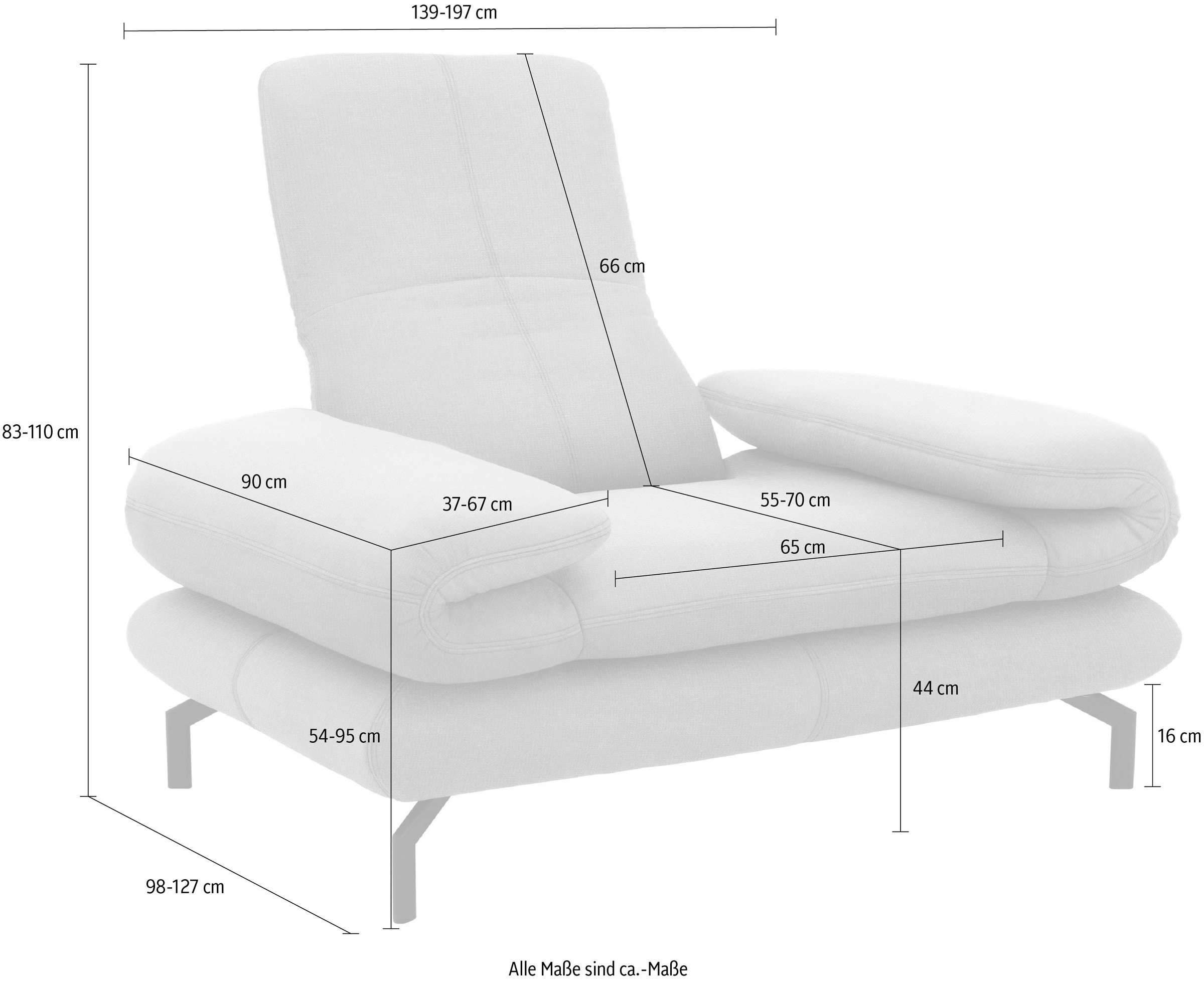 LOOKS by Wolfgang Joop Sessel »LOOKS XIII Loungesessel« Wahlweise mit Arm- und Kopfteilverstellung