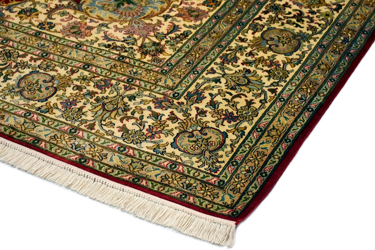 Kayoom Seidenteppich »Kashan 999x11«, rechteckig, 10 mm Höhe, Einzelstück mit Zertifikat, Wohnzimmer