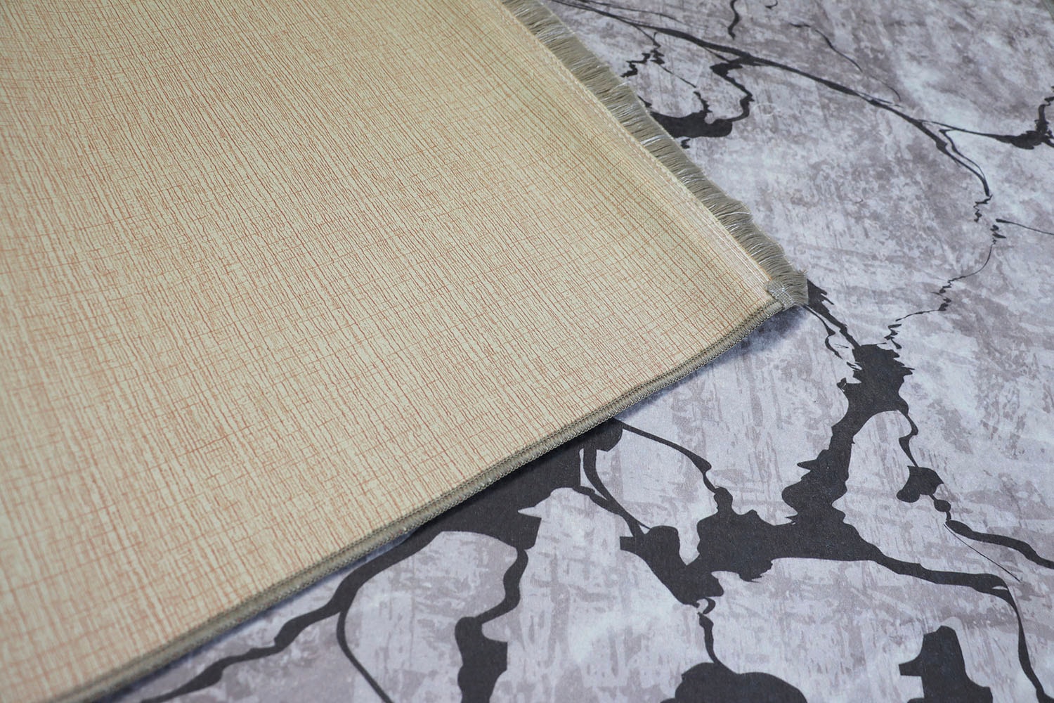 RESITAL The Voice of Carpet Teppich »Sultan 0063« rechteckig 9 mm Höhe Flachgewebe, bedruckt, Marmor Design, mit Fransen, waschbar