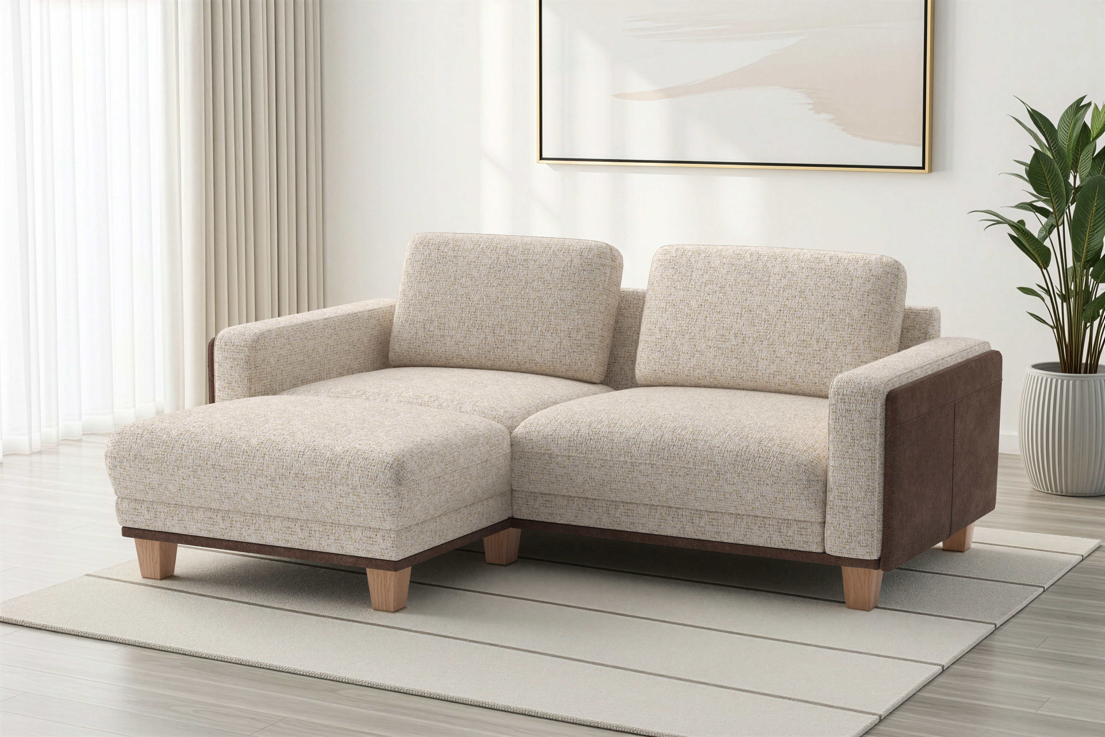 sit&more Ecksofa "Concept" Modernes Sofa in drei Fußfarben zur Auswahl