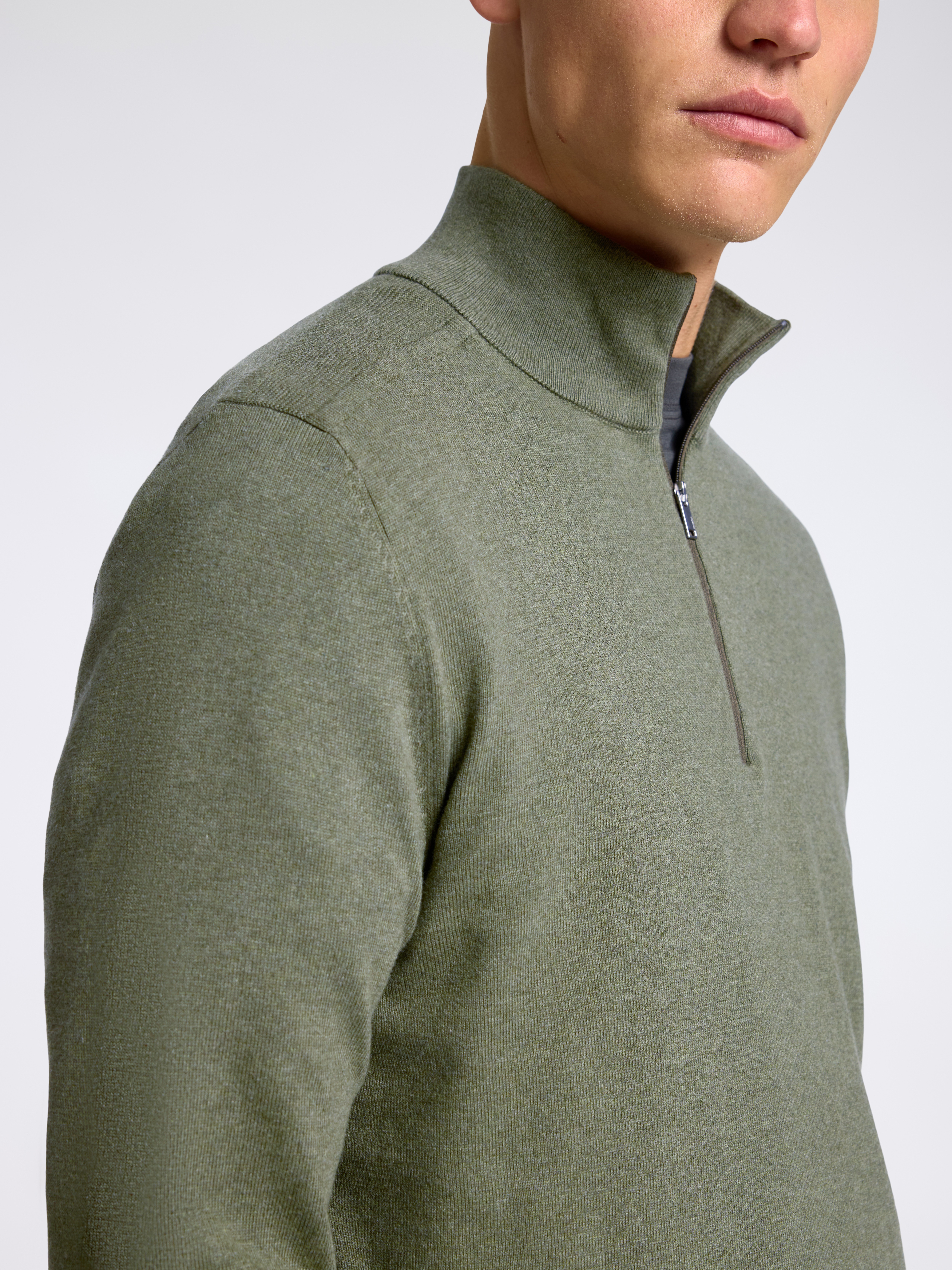 Thumbnail - SELECTED Troyer "SLHBERG HALF ZIP CARDIGAN NOOS" Baumwolle, regular fit