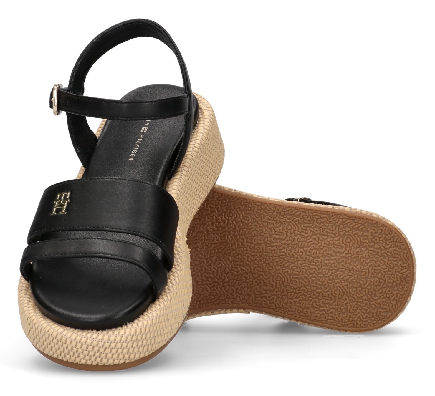 Tommy Hilfiger Keilsandalette, Sandalette, Plateausandale mit modischem Absatz