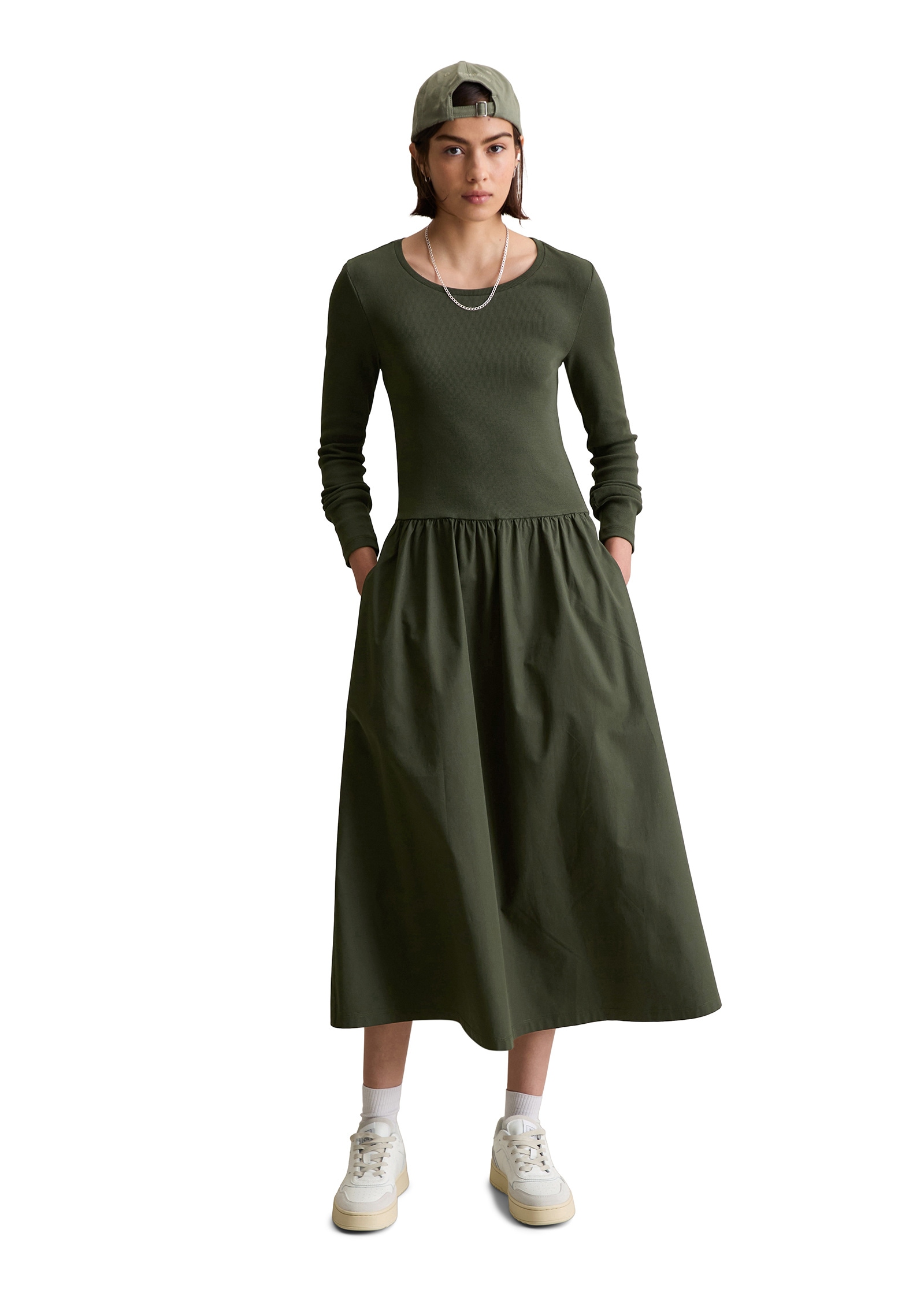 Marc O'Polo DENIM Jerseykleid »mit Baumwoll-Popelinerock«