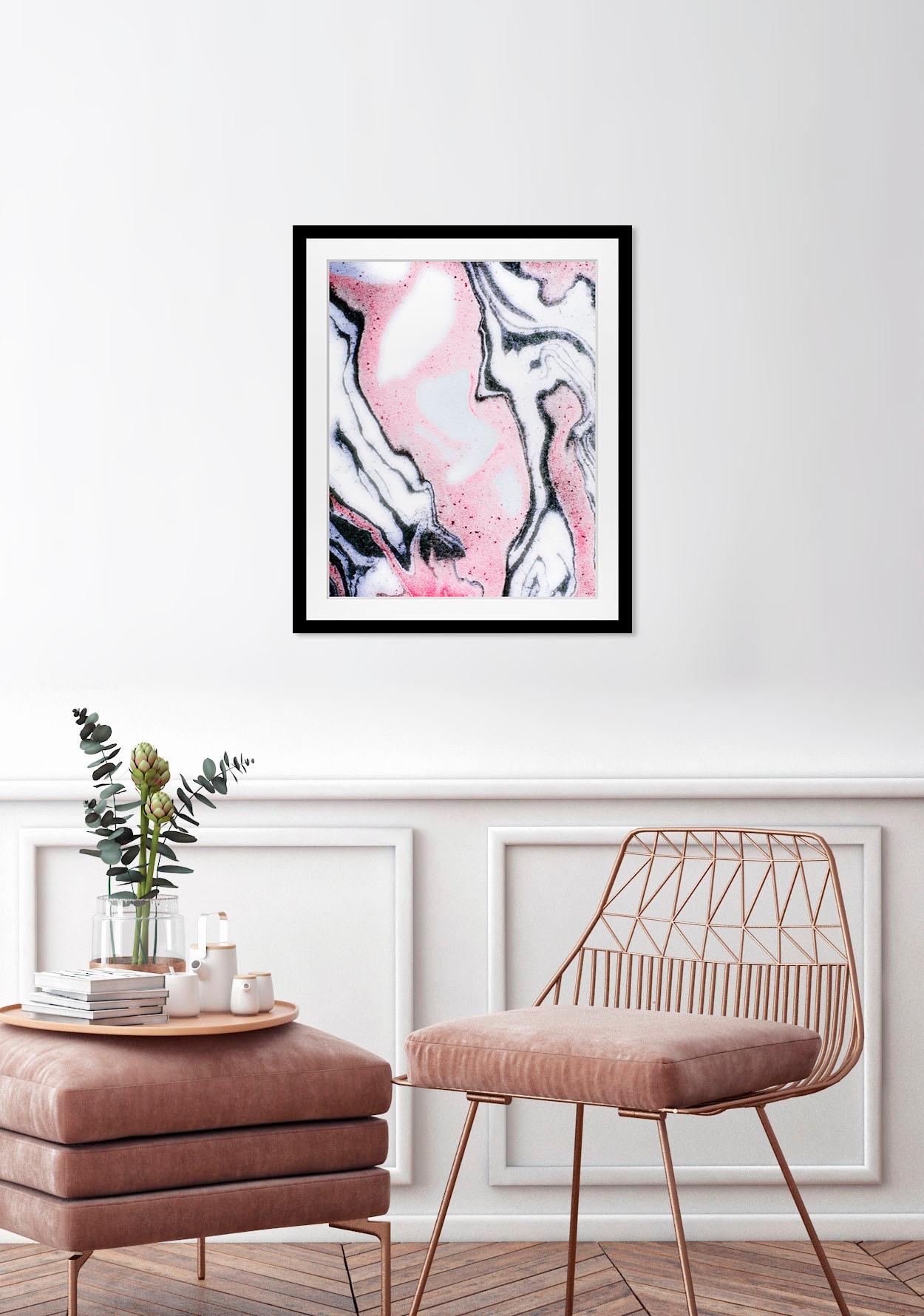 queence Bild "Lary" Abstrakt Figuren Kunst Marmor 1 Stk. tlg. HD Premium Poster-Druck inkl. Holzrahmen