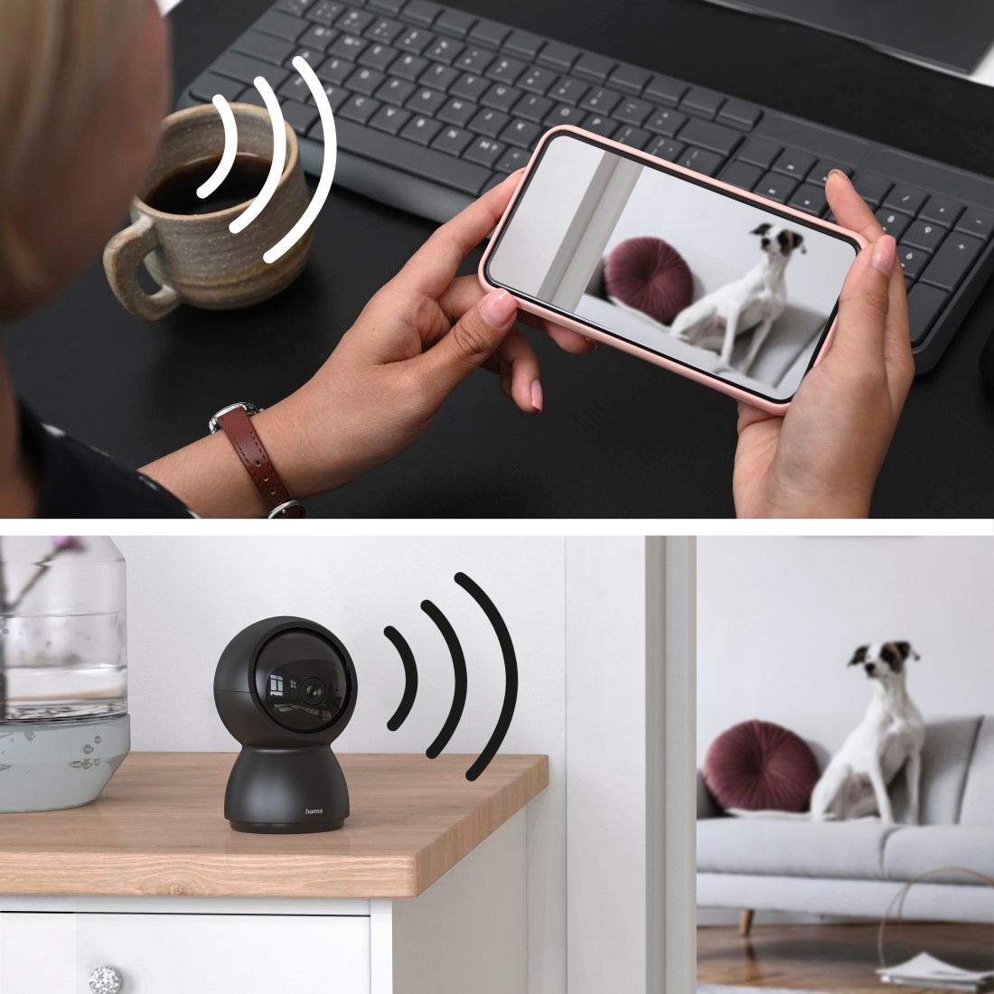 Hama Smart Home Kamera »WLAN Kamera Indoor (App, schwenkbar, Bewegungsmelder, Live)«, Innenbereich