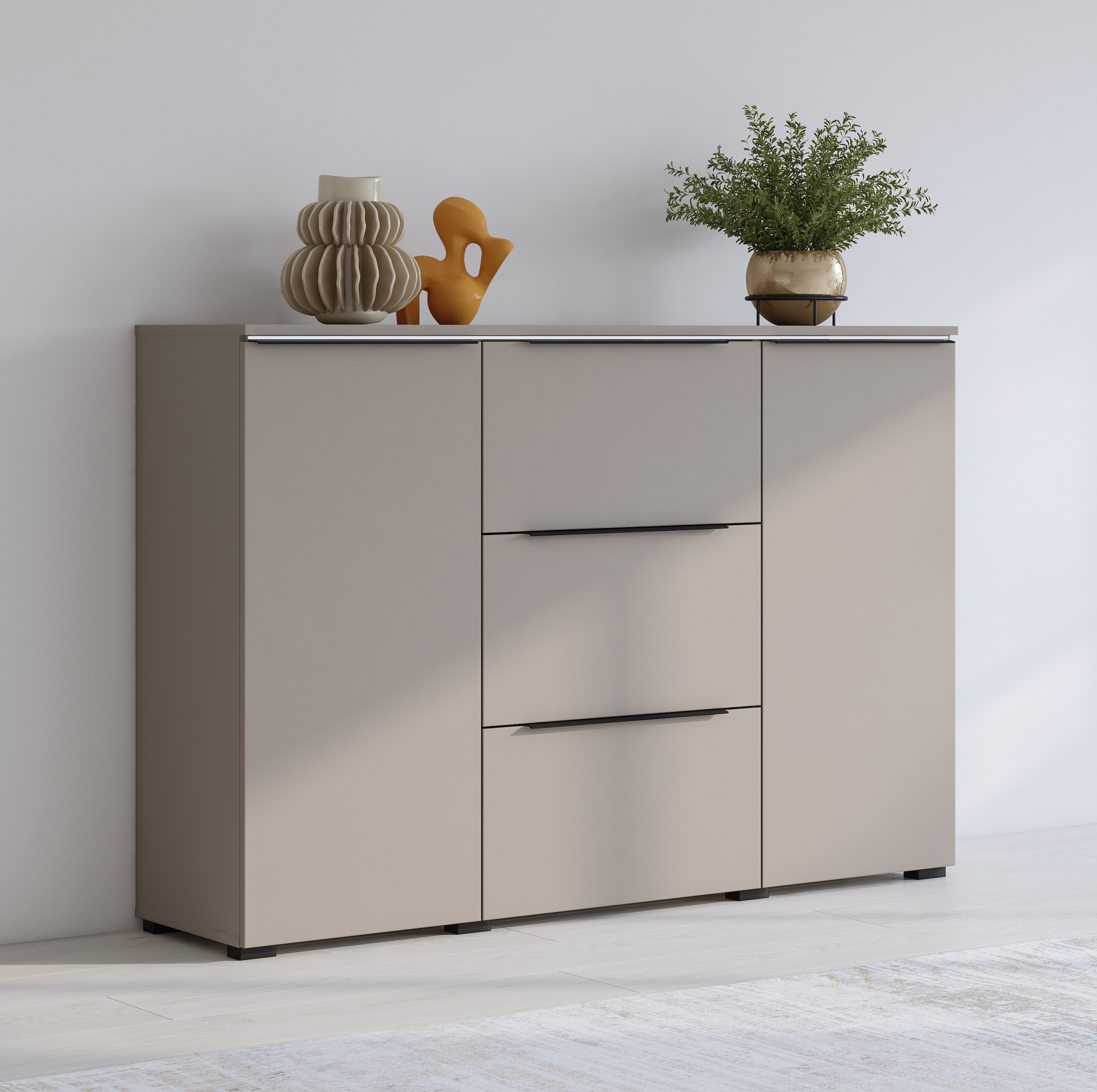 Sideboard »Tana, Breite 132 cm, moderne Kommode 3 SK,2 Trg«,...