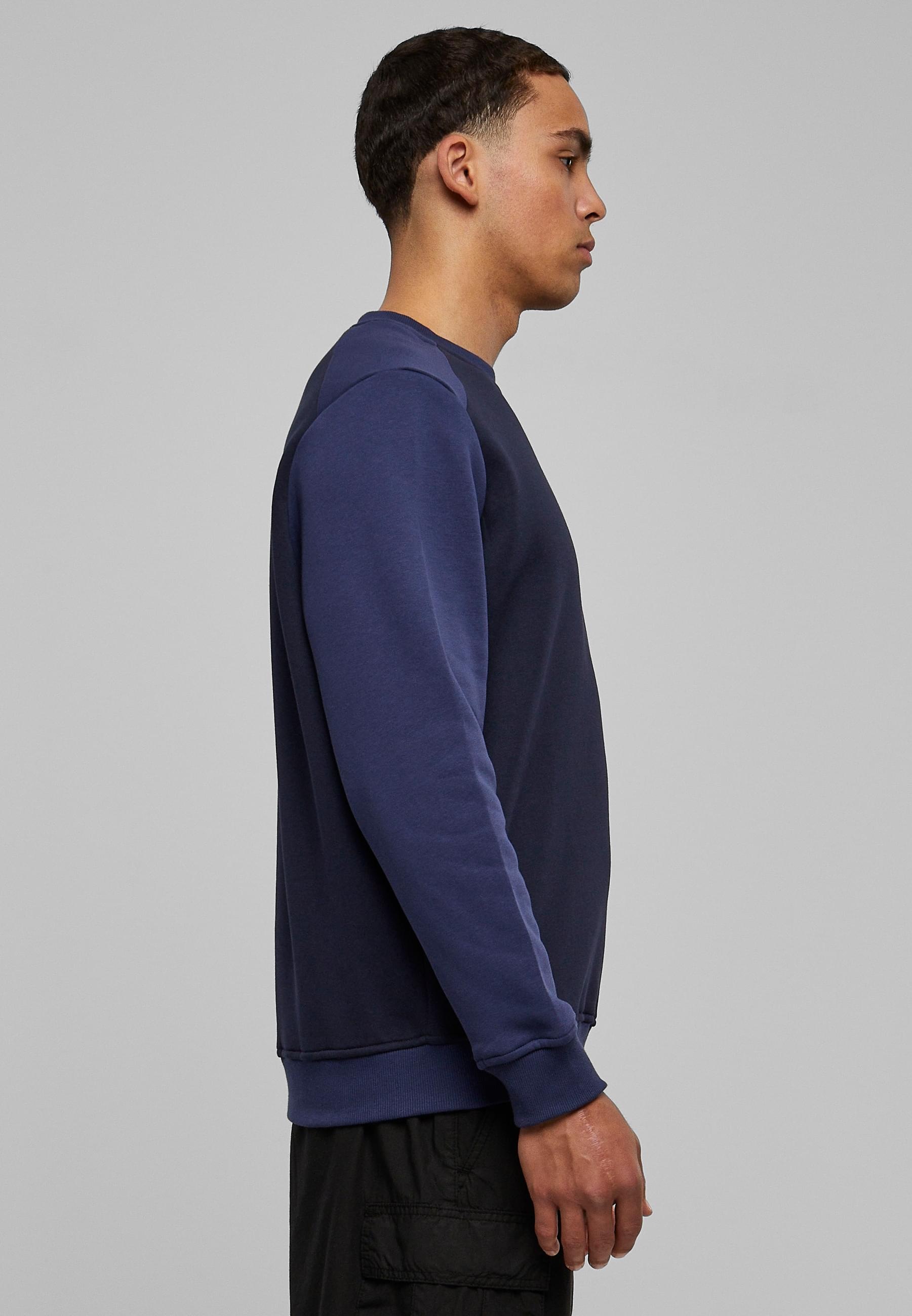 URBAN CLASSICS Rundhalspullover »Urban Classics Herren 2-Tone Fake Raglan Crew«, (1 tlg.)