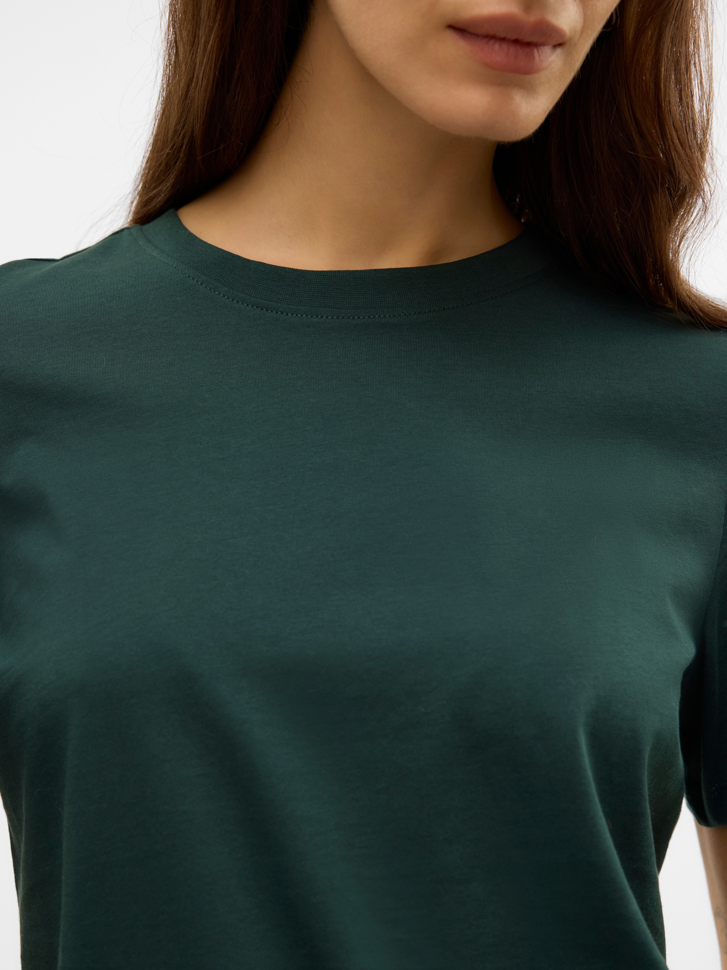 Kurzarmshirt VERO MODA "VMPAULINA SS T-SHIRT GA JRS NOOS", Damen, Gr. L, grün (pine grove), Jersey, Obermaterial: 100% Baumwolle, unifarben, normal, Rundhals, Shirts, Baumwolle, regular fit 3