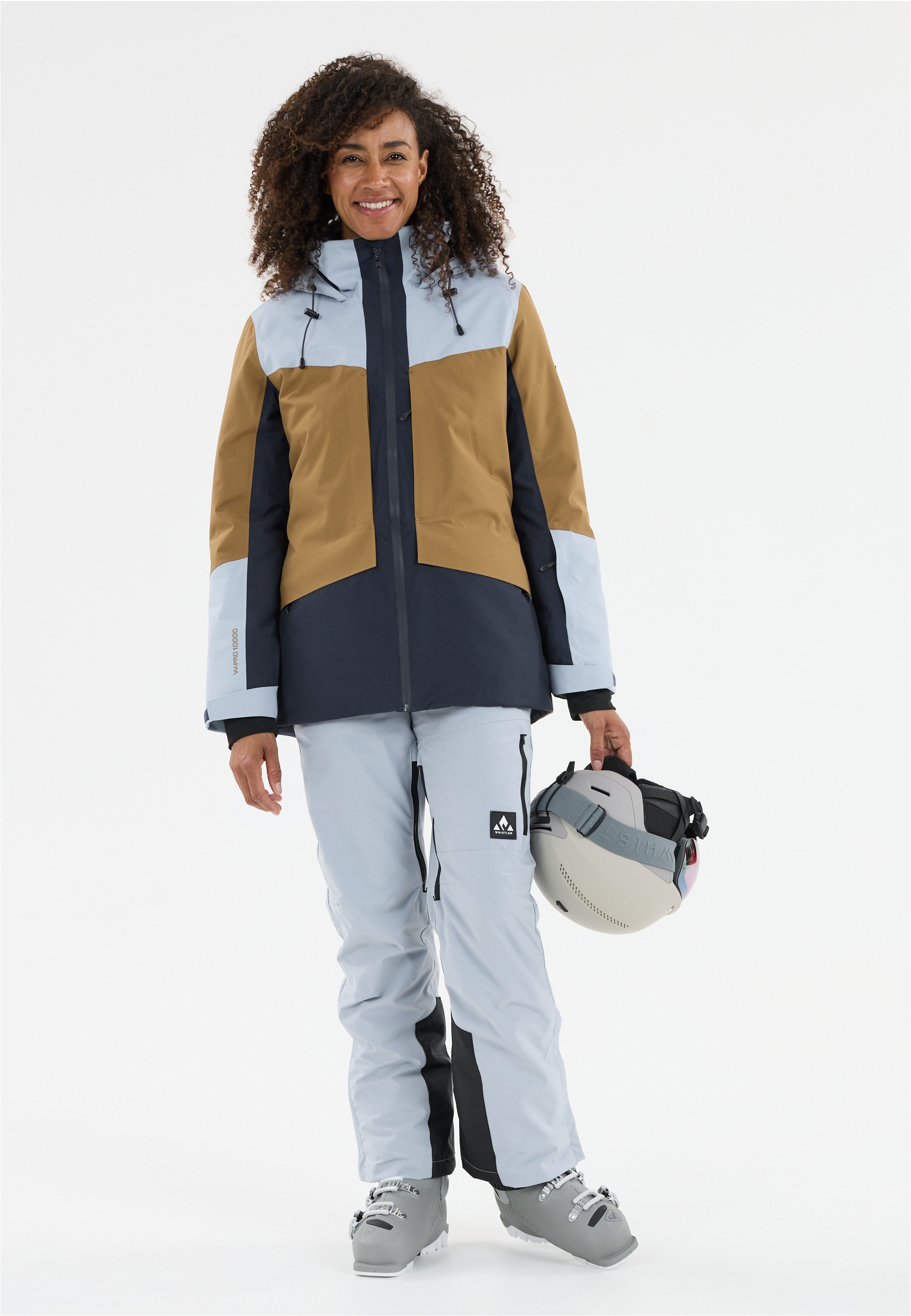 WHISTLER Damen Skijacke "Kingland"blau, hellbraun, Gr. 40, mehrfarbig, 100% Polyester, Jacken, in atmungsaktiver Qualität