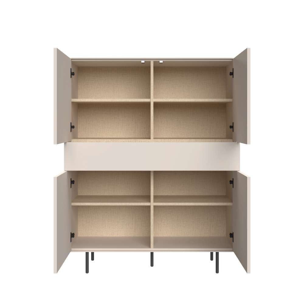 LeGer Home by Lena Gercke Highboard »Essentials, Sideboard, Kommode, Anrichte, Schrank, Stauraumschrank« Breite: 111 cm, UV lackiert, Push-to-open-Funktion