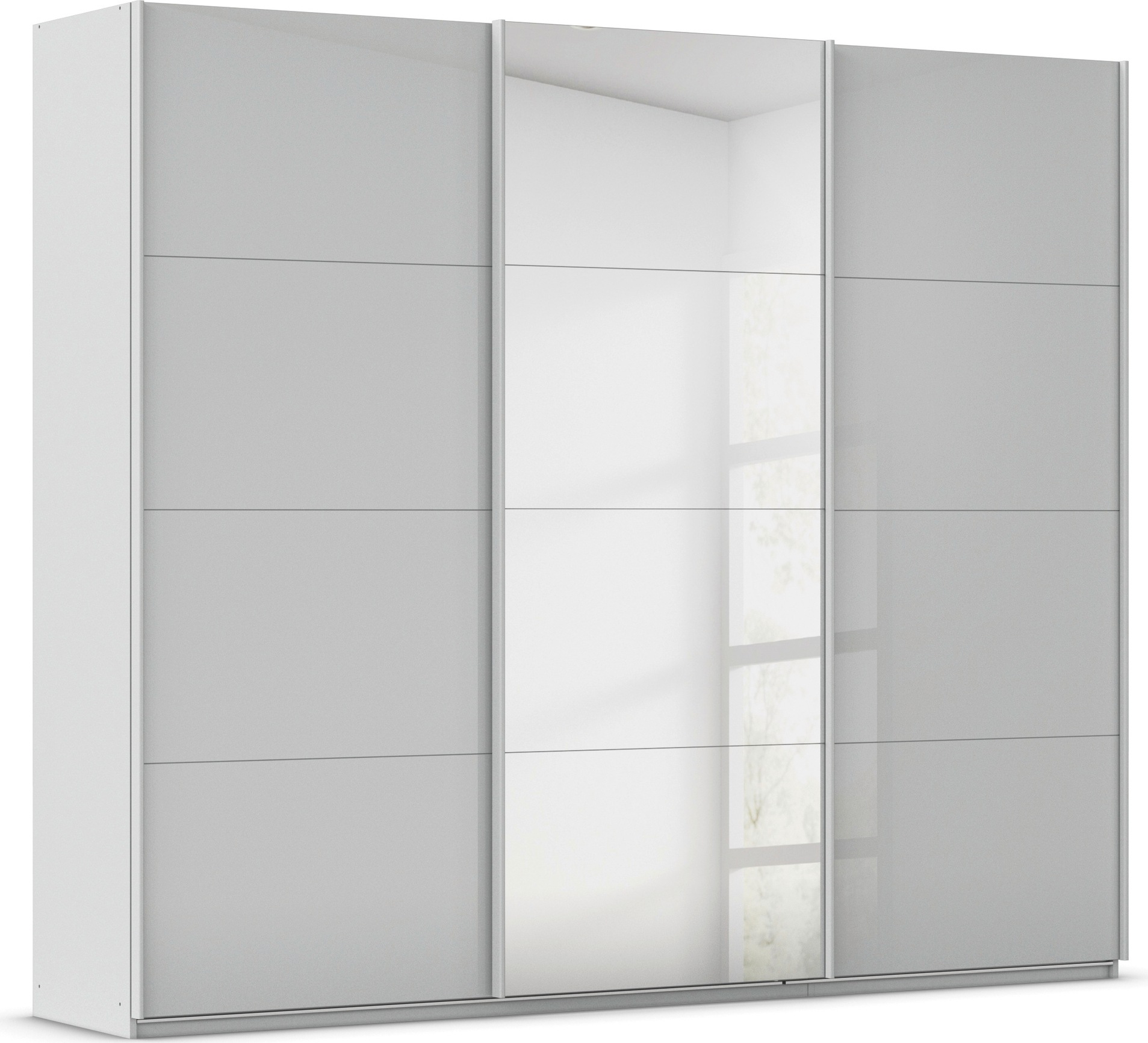 OTTO home Schwebetürenschrank "Kleiderschrank Kleiderschränke Schrank Garderobe AGORDO mit Glasfront" Breiten 203/271/315/360 cm, Höhen 210/229 cm, durchdachte Innenausstattung, in 4 Breiten und 2 Höhen MADE IN GERMANY