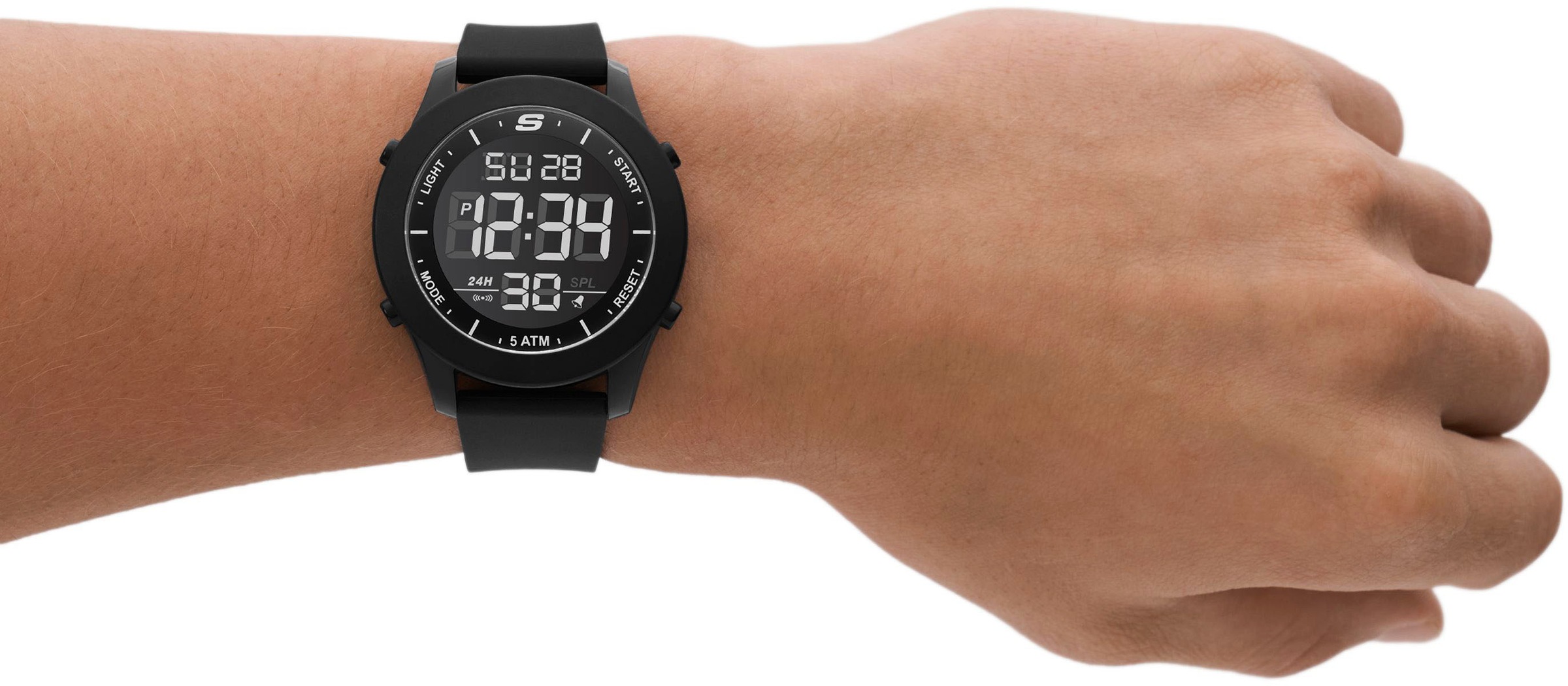 Skechers Chronograph »ROSENCRANS«, Quarzuhr, Armbanduhr, Herrenuhr, Silikonarmband, digital, Wochentag