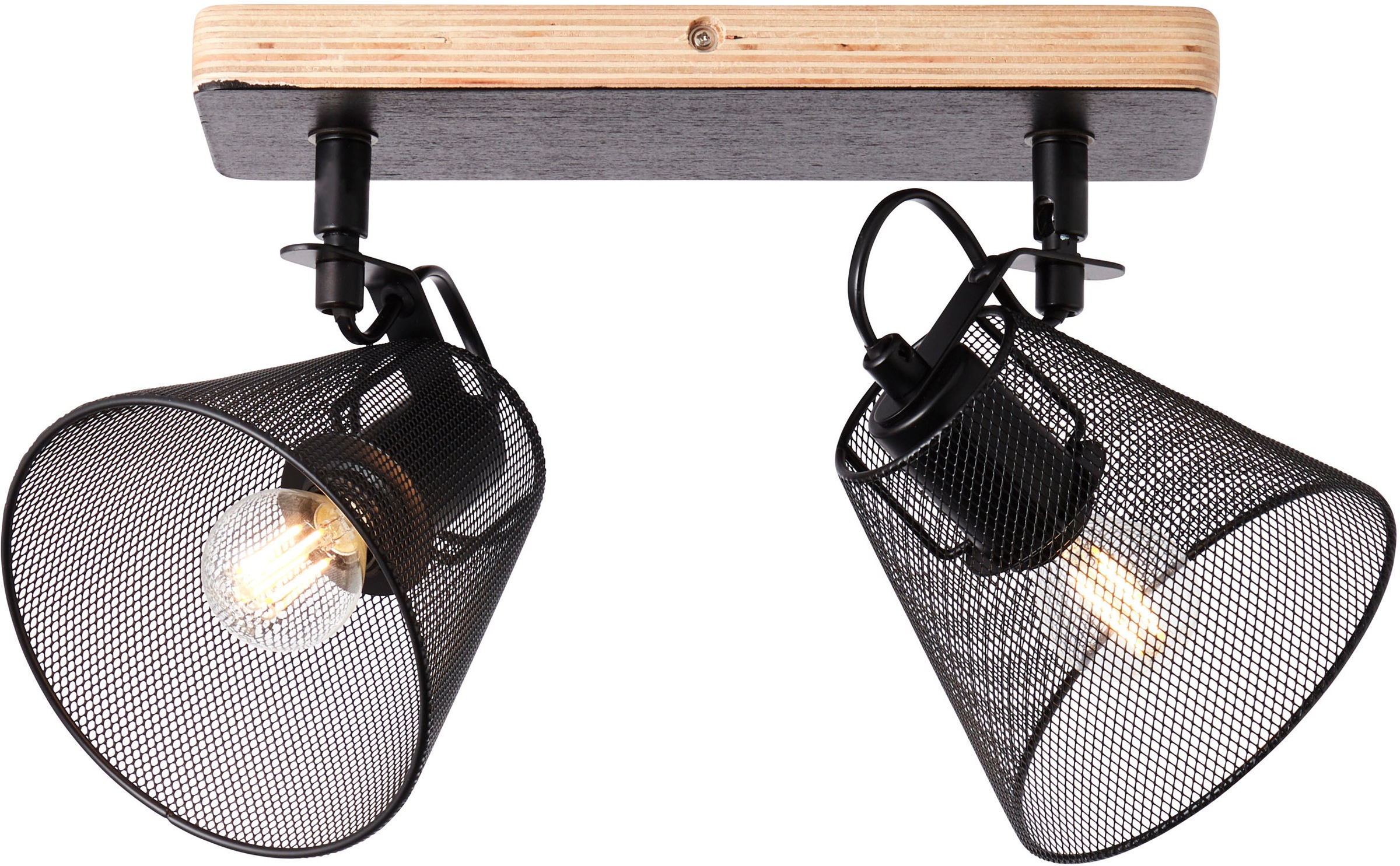 Brilliant Deckenstrahler »Whole«, 2 flammig, Leuchtmittel E14 | ohne Leuchtmittel, 2flg schwarz/holzfarbend