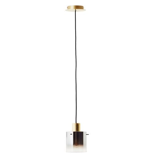 Brilliant Pendelleuchte »Osaki«, 1 flammig, Leuchtmittel E27 | ohne Leuchtmittel, 150 cm Höhe, Kabellänge variabel, E27, Metall/Glas, gold/rauchglas