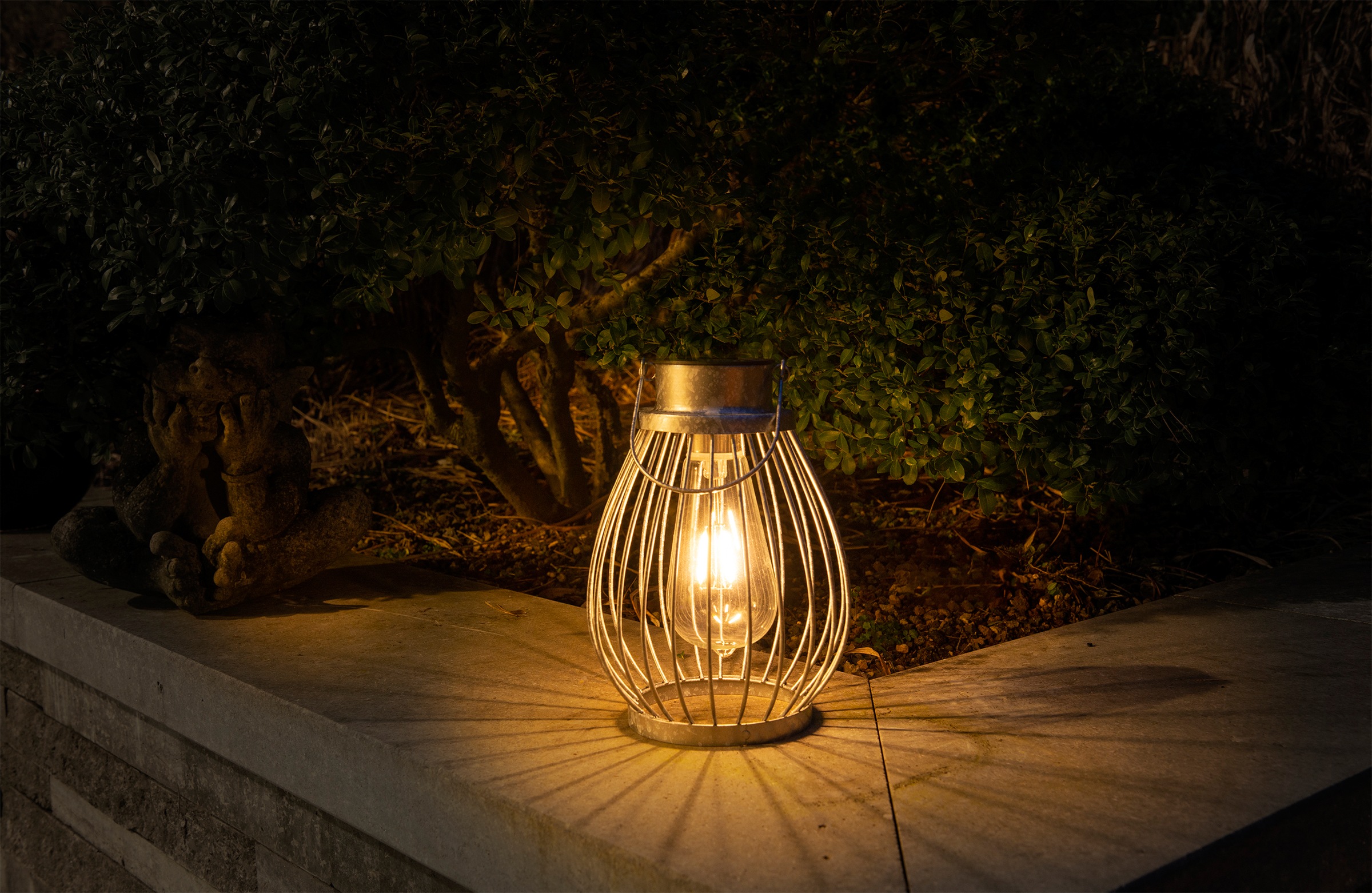 Thumbnail - näve LED Solarleuchte "Balubo" LED-Modul Warmweiß Solar, incl. Schiebeschalter, Lichtfarbe: warmweiß, Farbe: silber