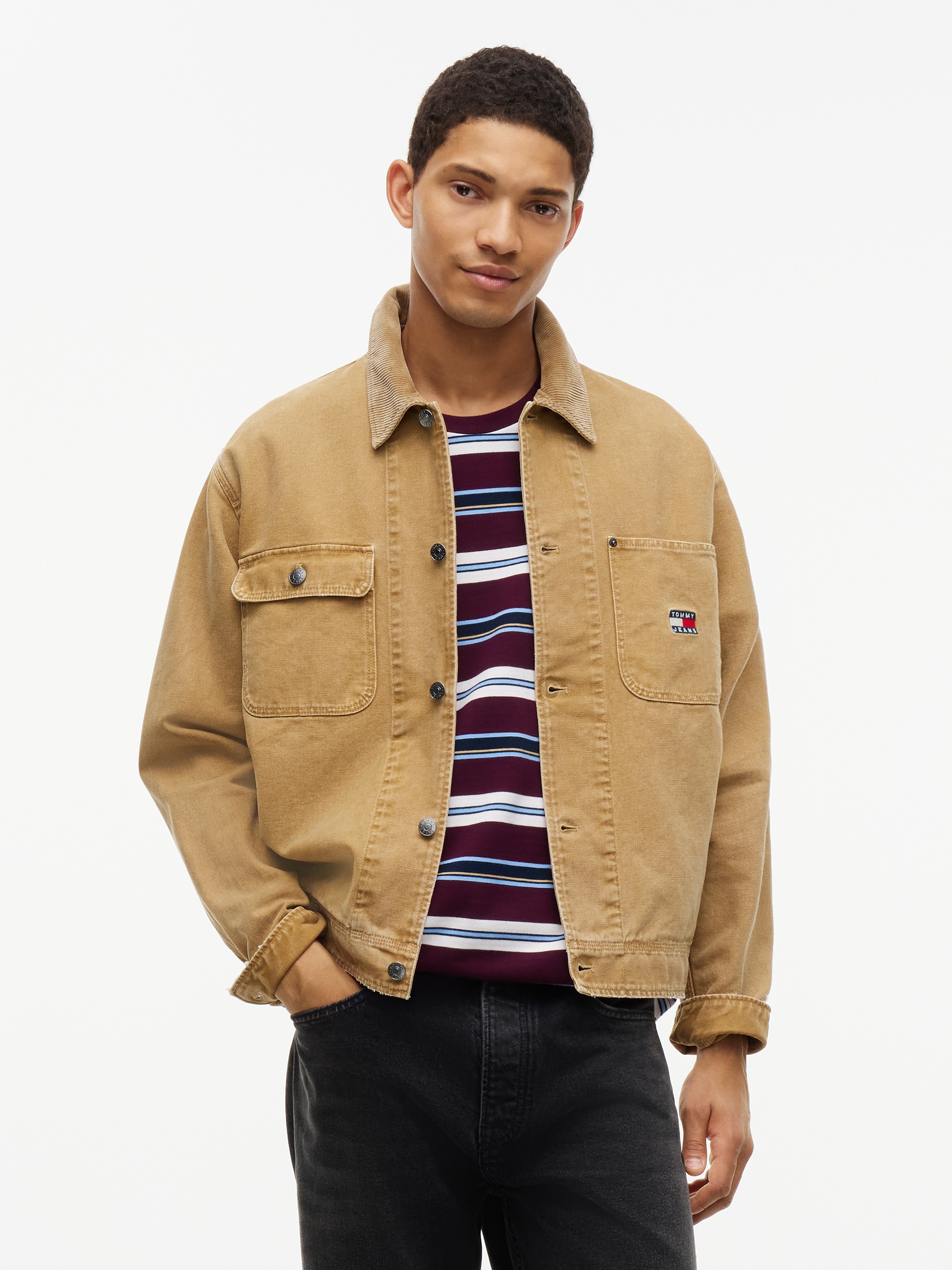 Tommy Jeans Cordjacke »CORD COLLAR CANVAS« ohne Kapuze Regular fit mit Eingrifftaschen