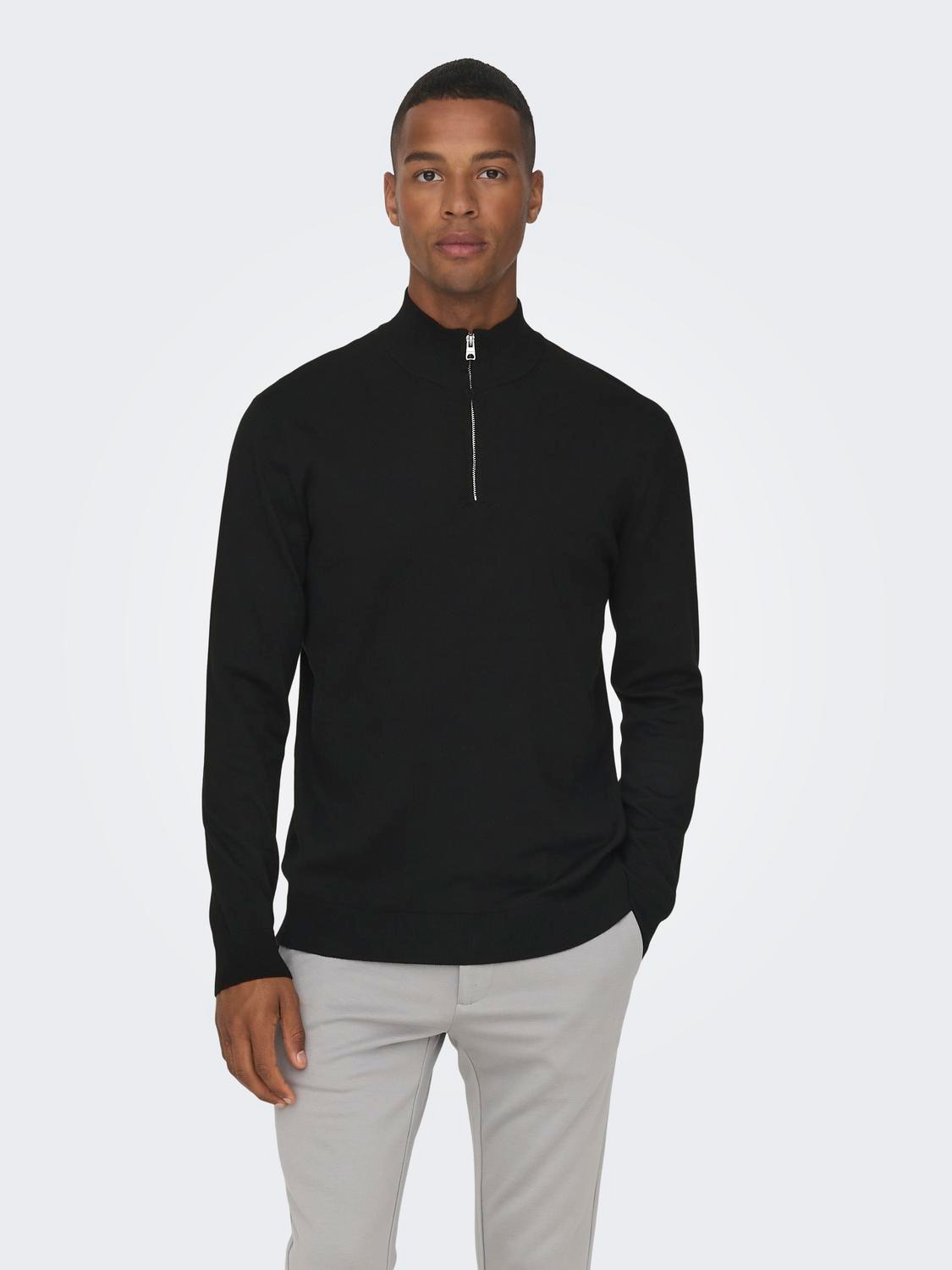 ONLY & SONS Strickpullover »ONSWYLER LIFE REG 14 HALF ZIP KNIT NOOS«