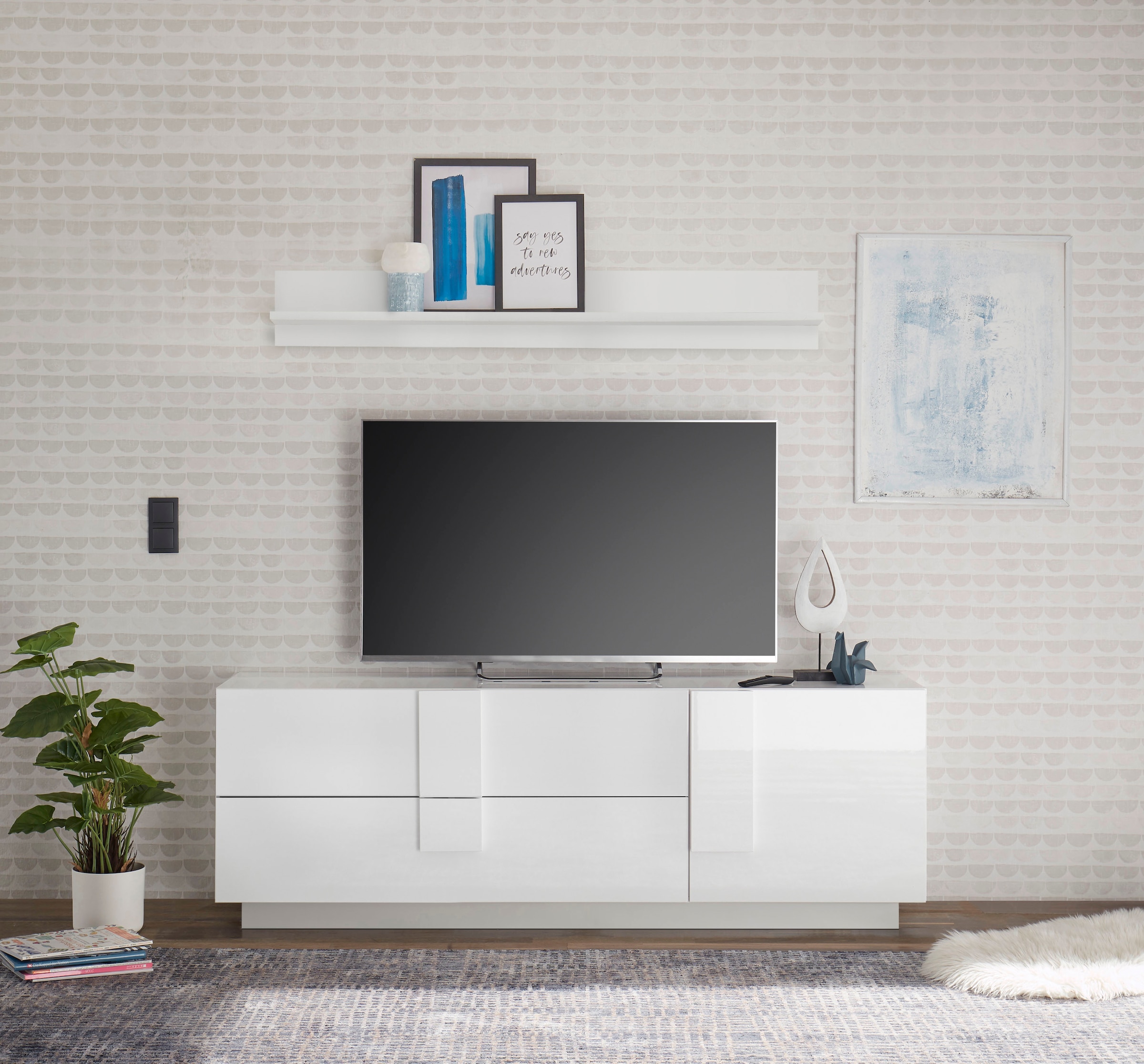 INOSIGN Lowboard "Jupiter, Breite 181 cm, TV-Board mit 1 Tür Softclosing, 2 günstig online kaufen