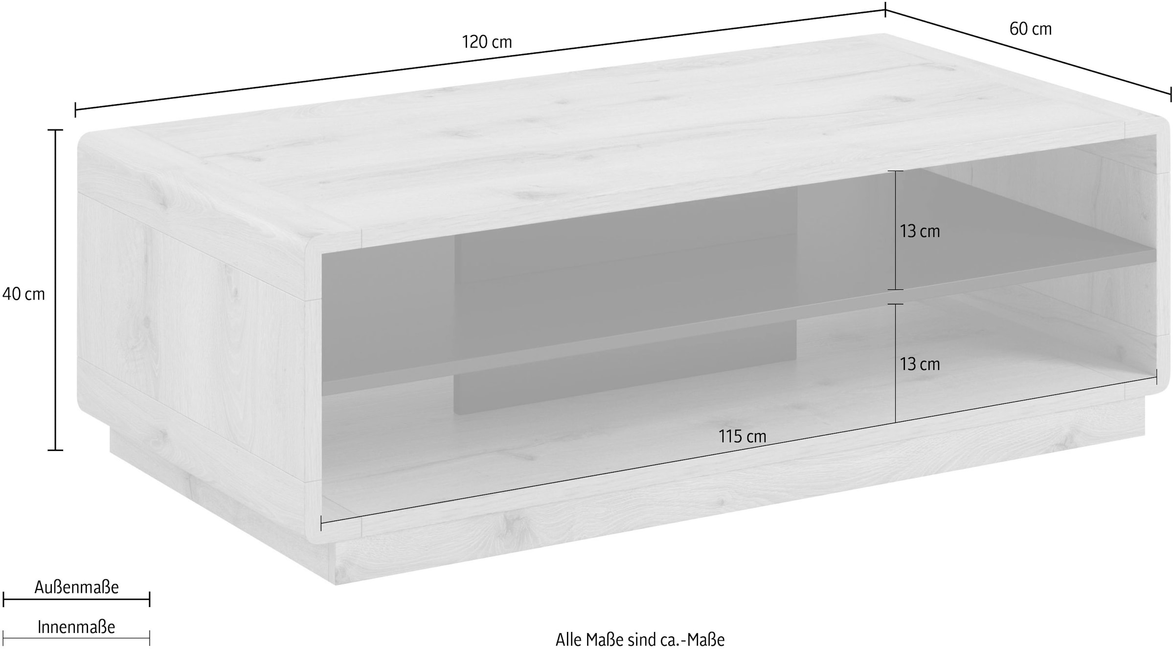 Helvetia Couchtisch »ASTON«, Breite 120 cm